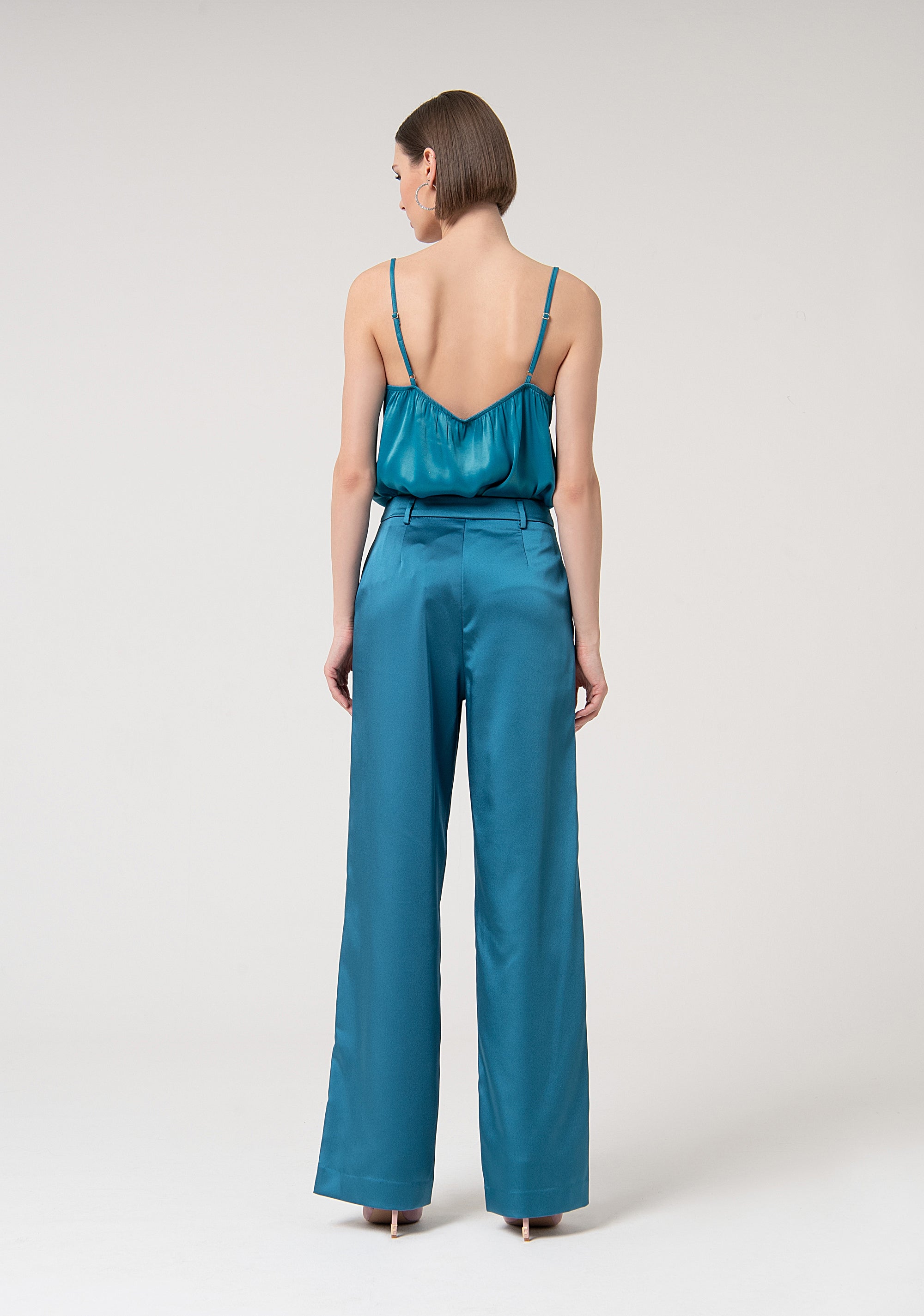 Pantaloni a palazzo regular in raso FQ24WV3002W75501-L53 Fracomina