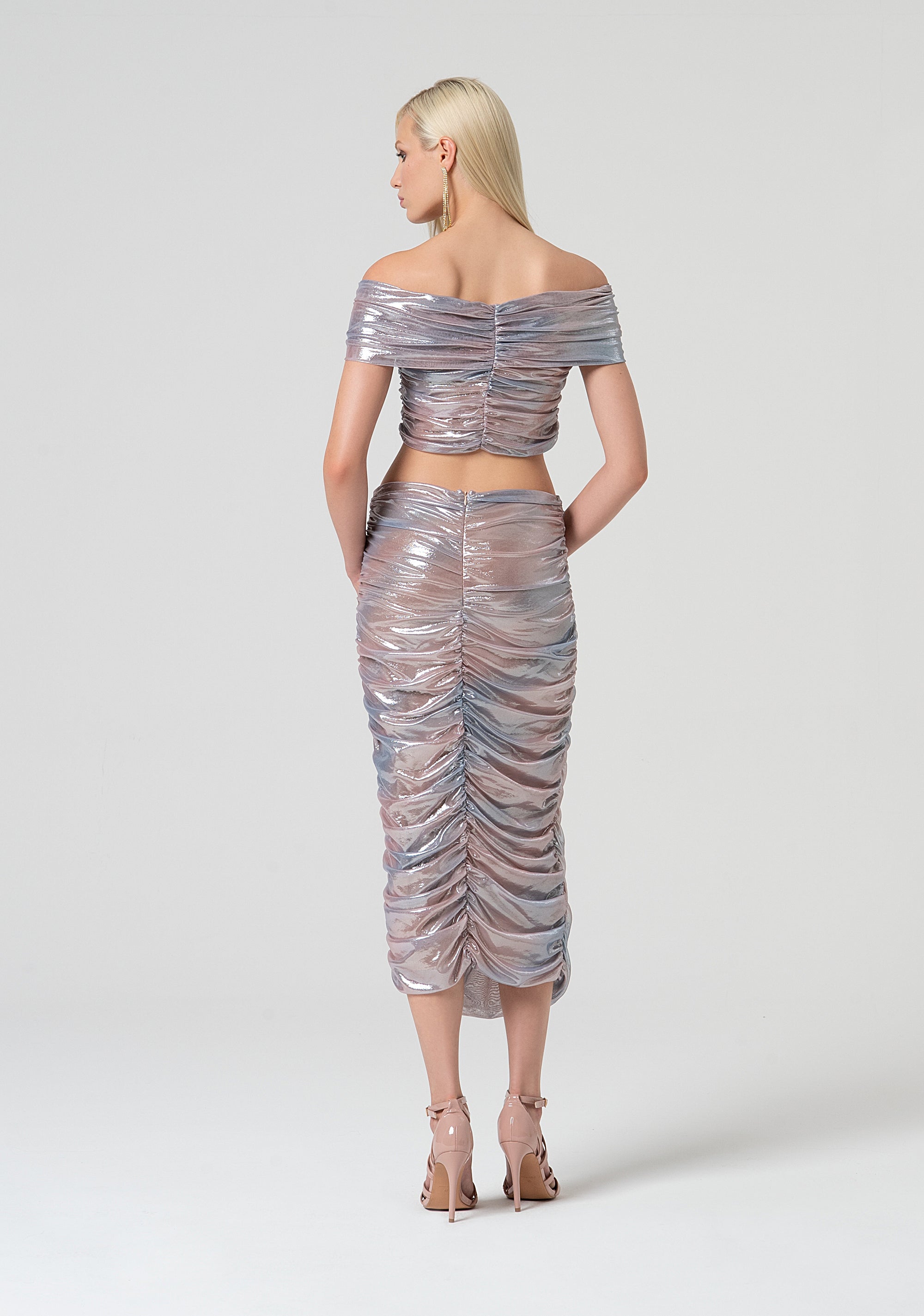 Gonna aderente midi in tessuto irridescente FQ25SG2002W800Q1-T36 Fracomina