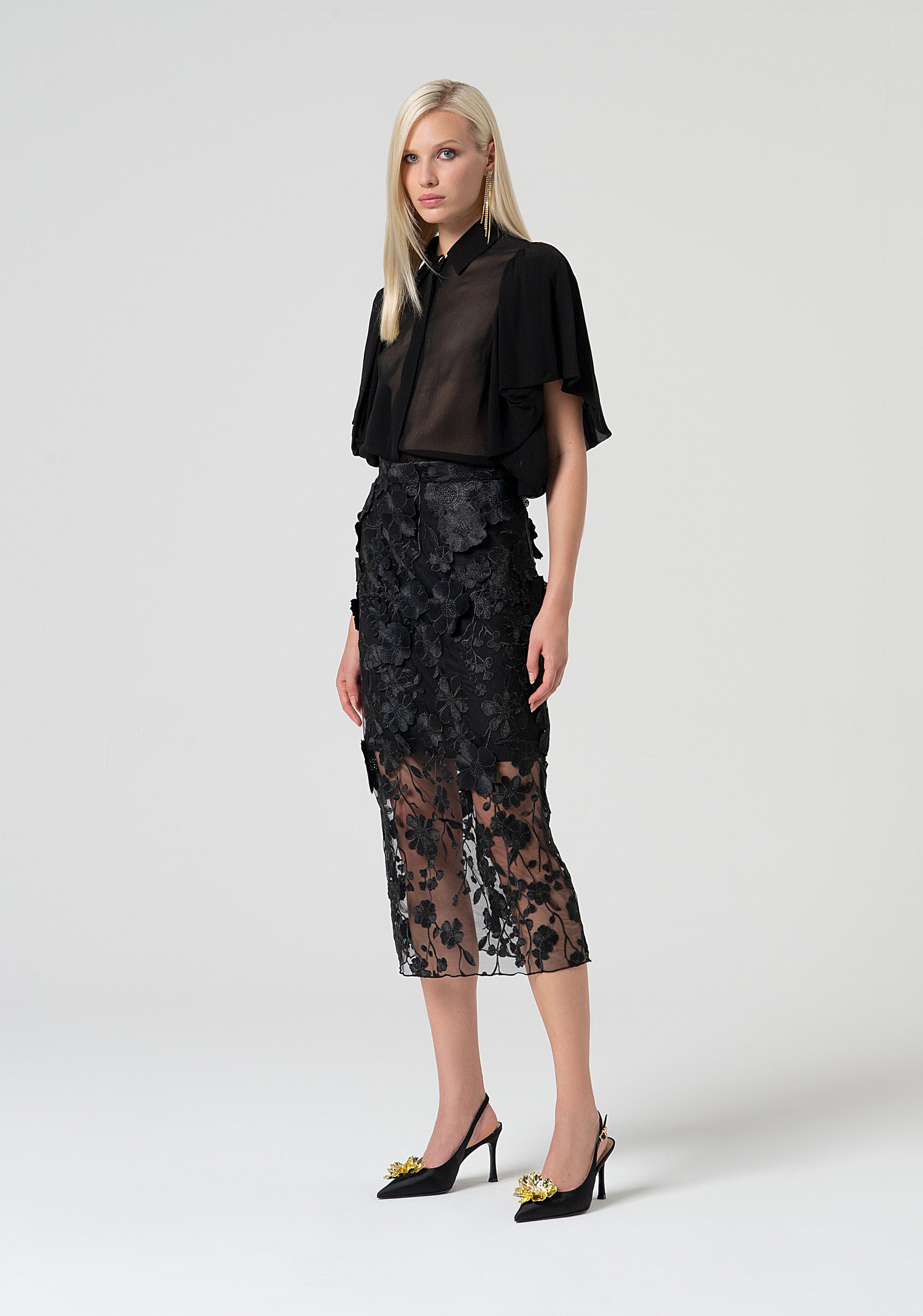 Gonna a tubino midi in pizzo FQ25SG2004W79001-053 Fracomina