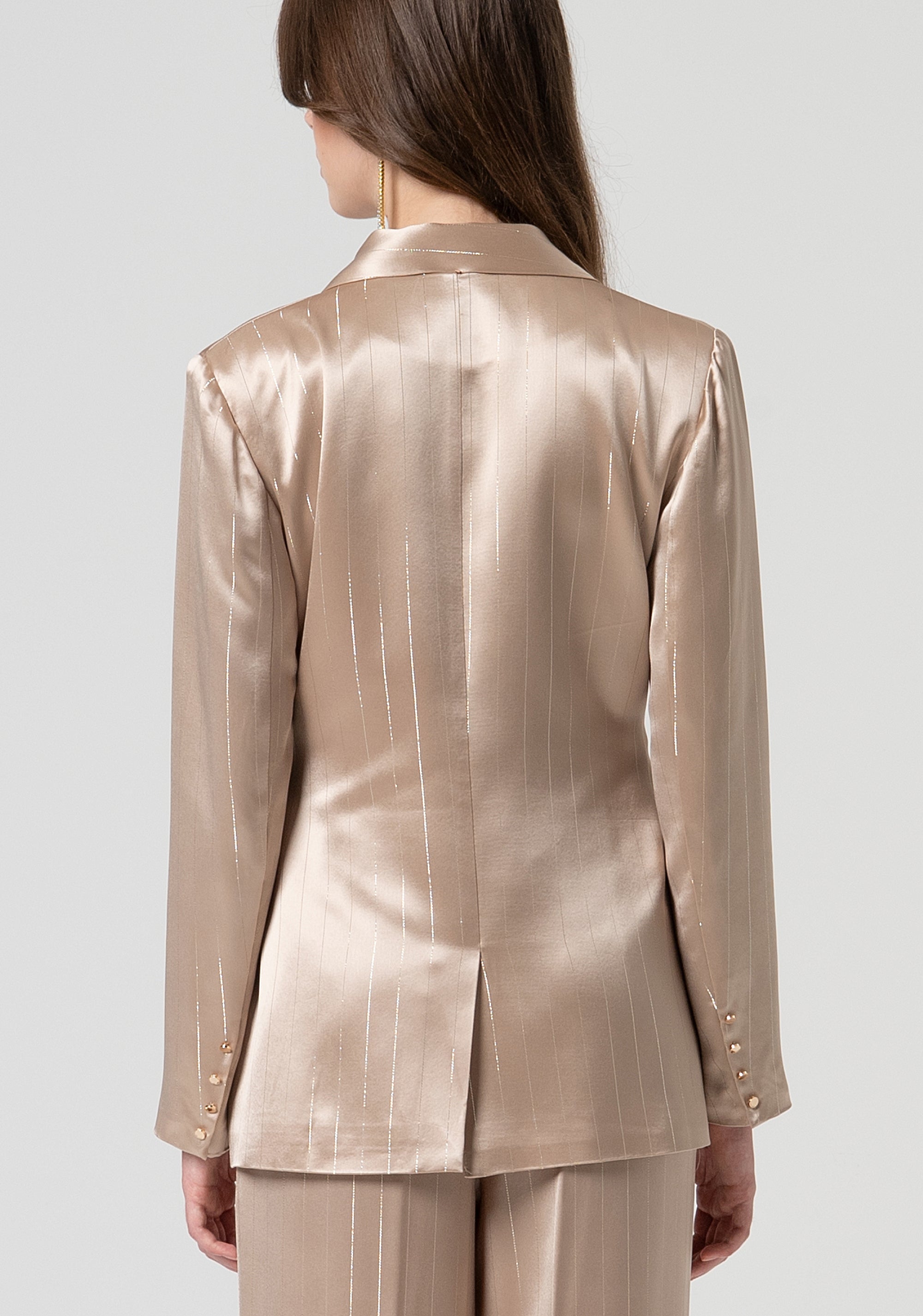 Blazer regular doppiopetto in raso con strass FQ25SJ2002W791N8-Q62 Fracomina