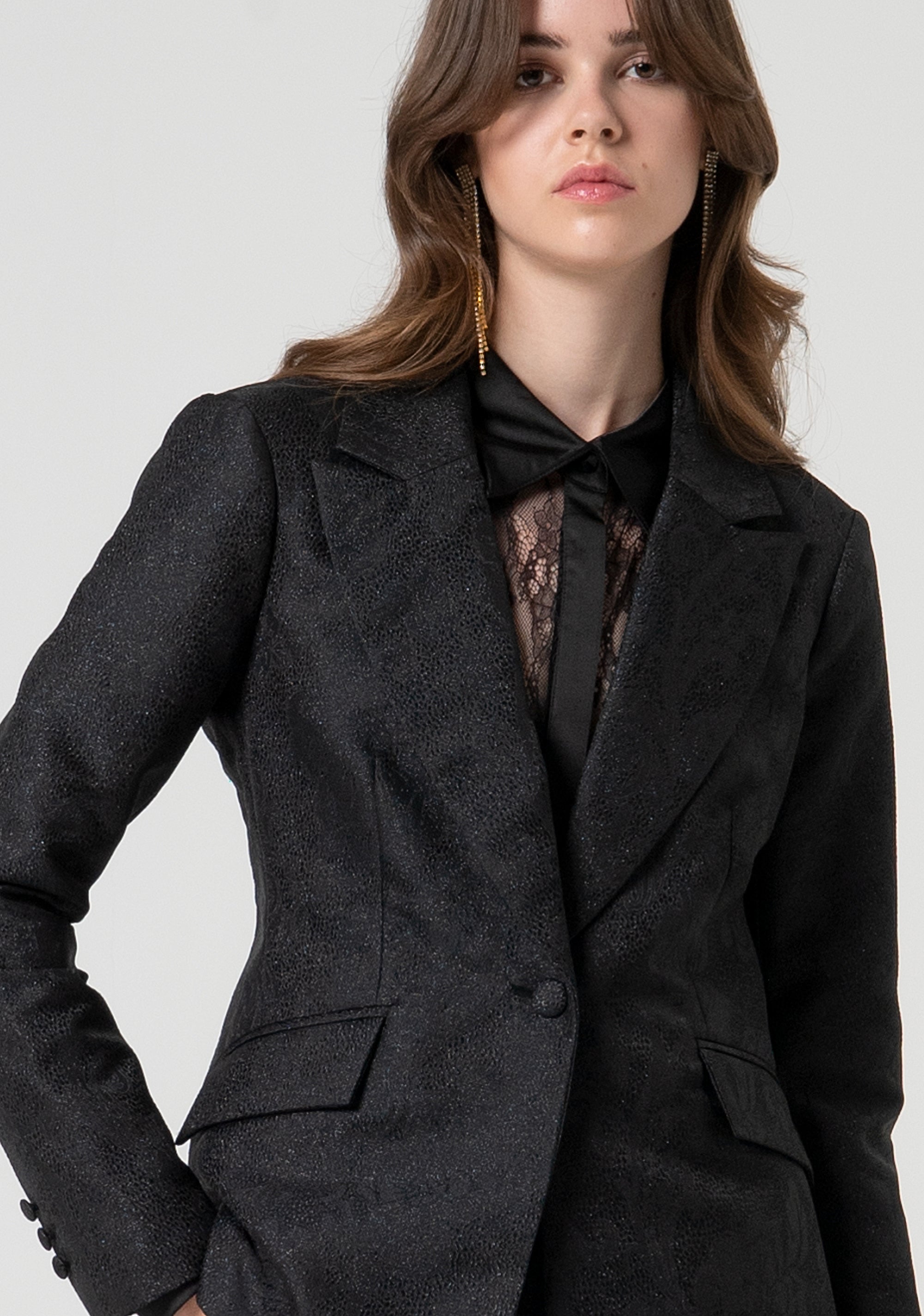Blazer regular in tessuto glitterato FQ25SJ3002W79301-053 Fracomina