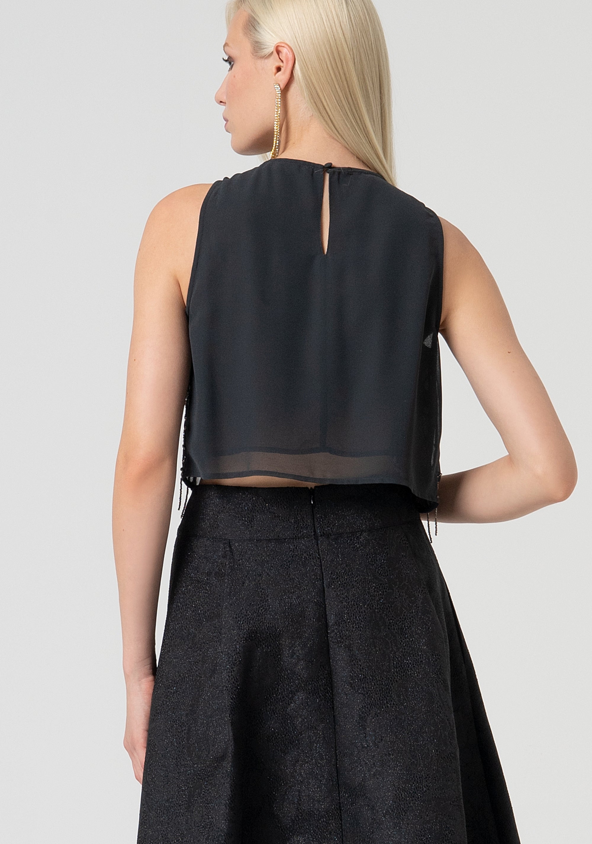 Top senza maniche cropped con perline FQ25ST2007W412R9-T31 Fracomina