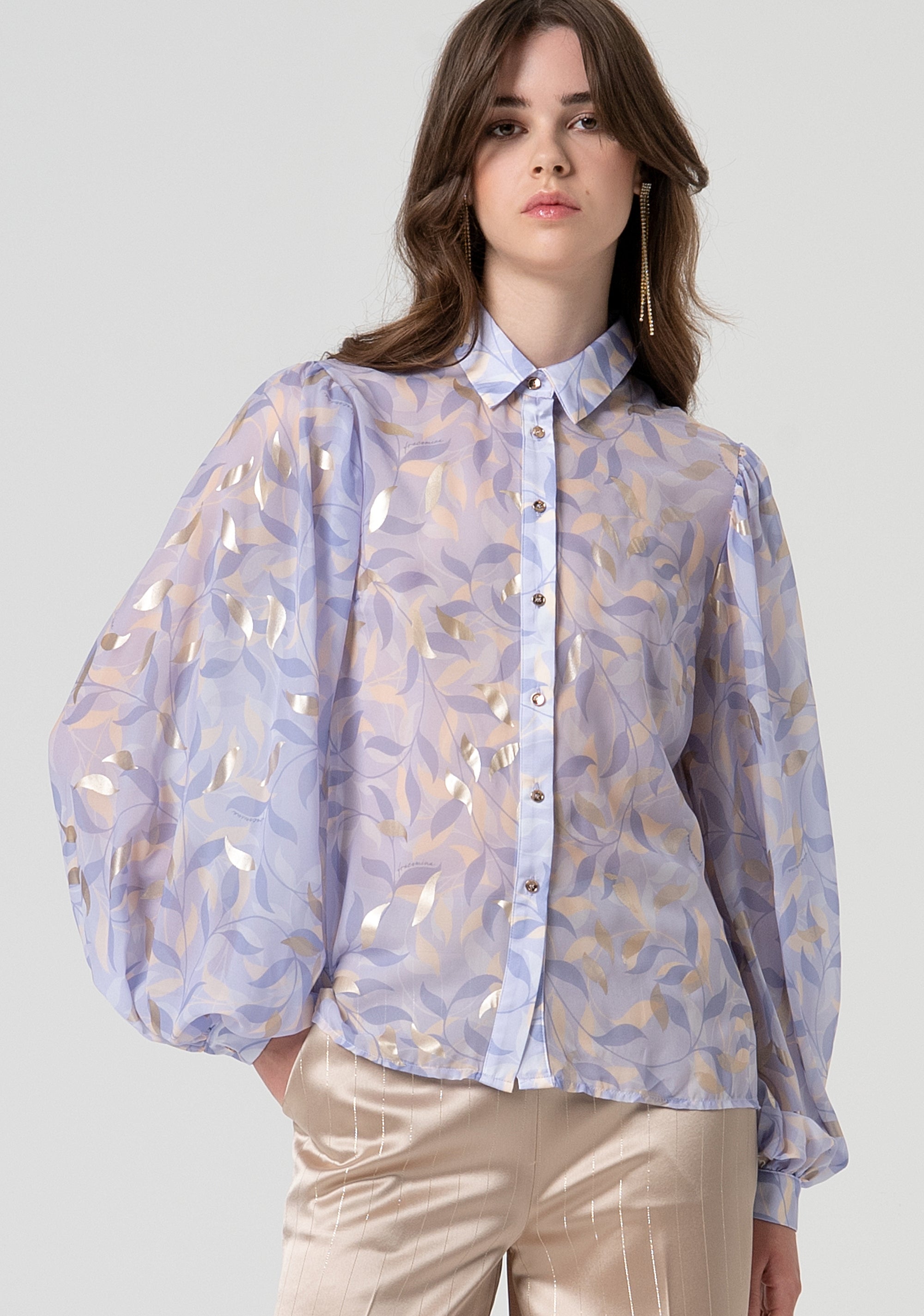 Camicia regular in fantasia FQ25ST6003W412R8-510 Fracomina
