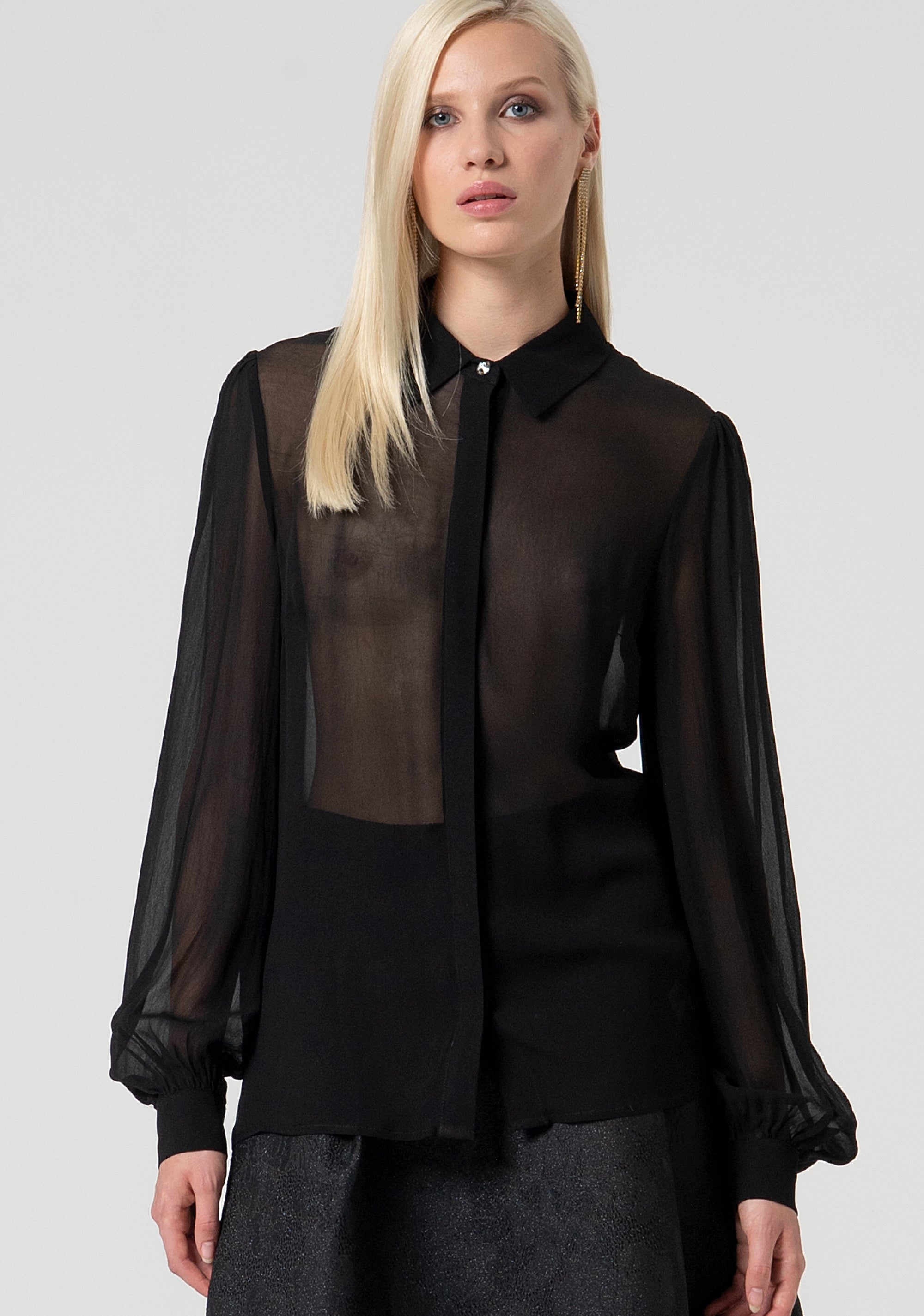 Camicia regular in tessuto trasparente FQ25ST6004W79401-053 Fracomina
