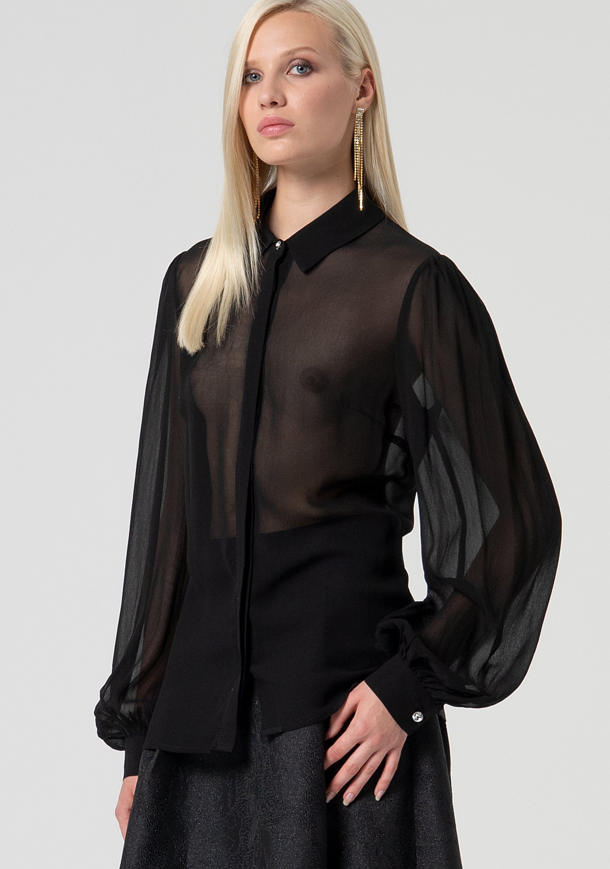 Camicia regular in tessuto trasparente FQ25ST6004W79401-053 Fracomina