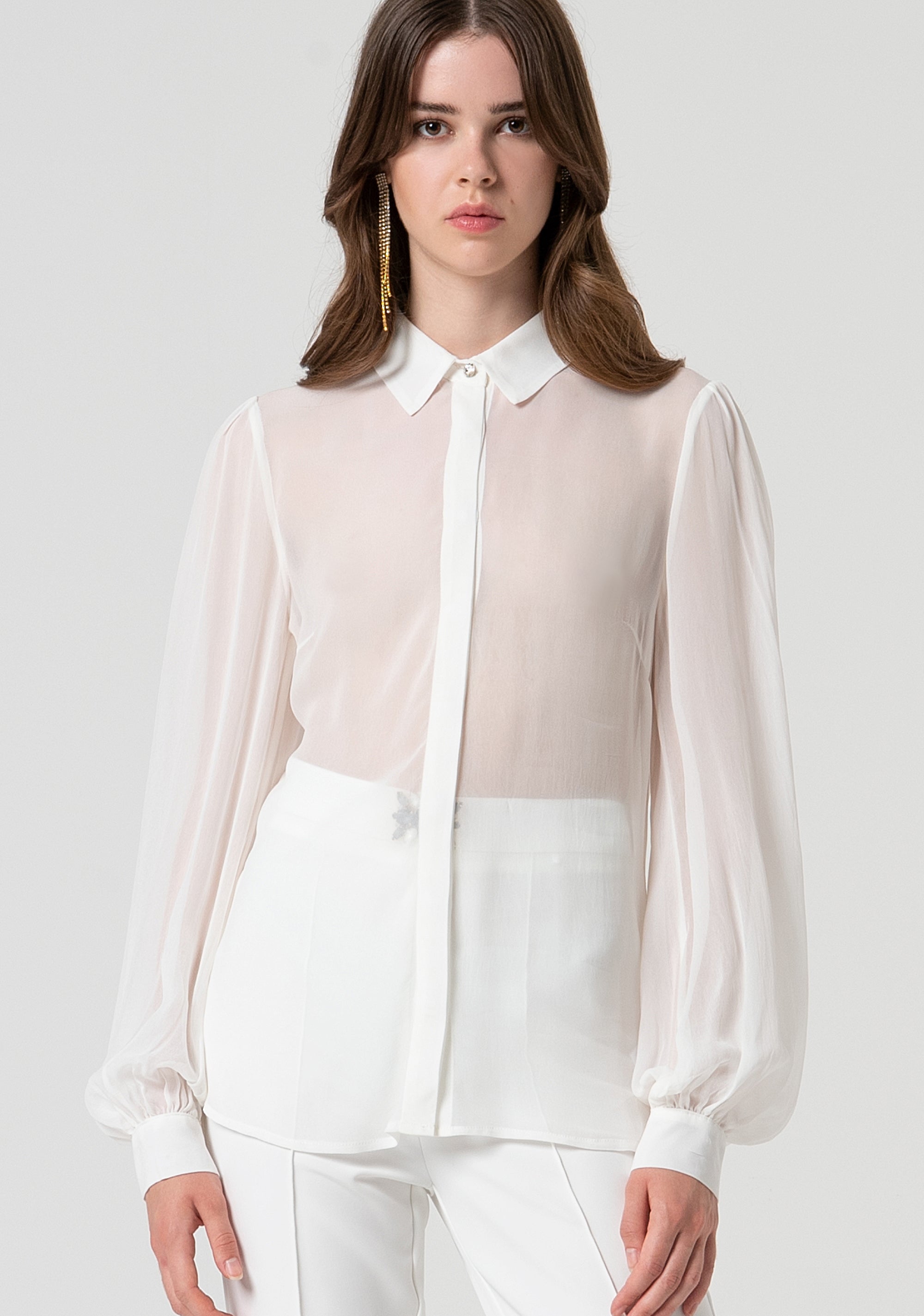 Camicia regular in tessuto trasparente FQ25ST6004W79401-278 Fracomina