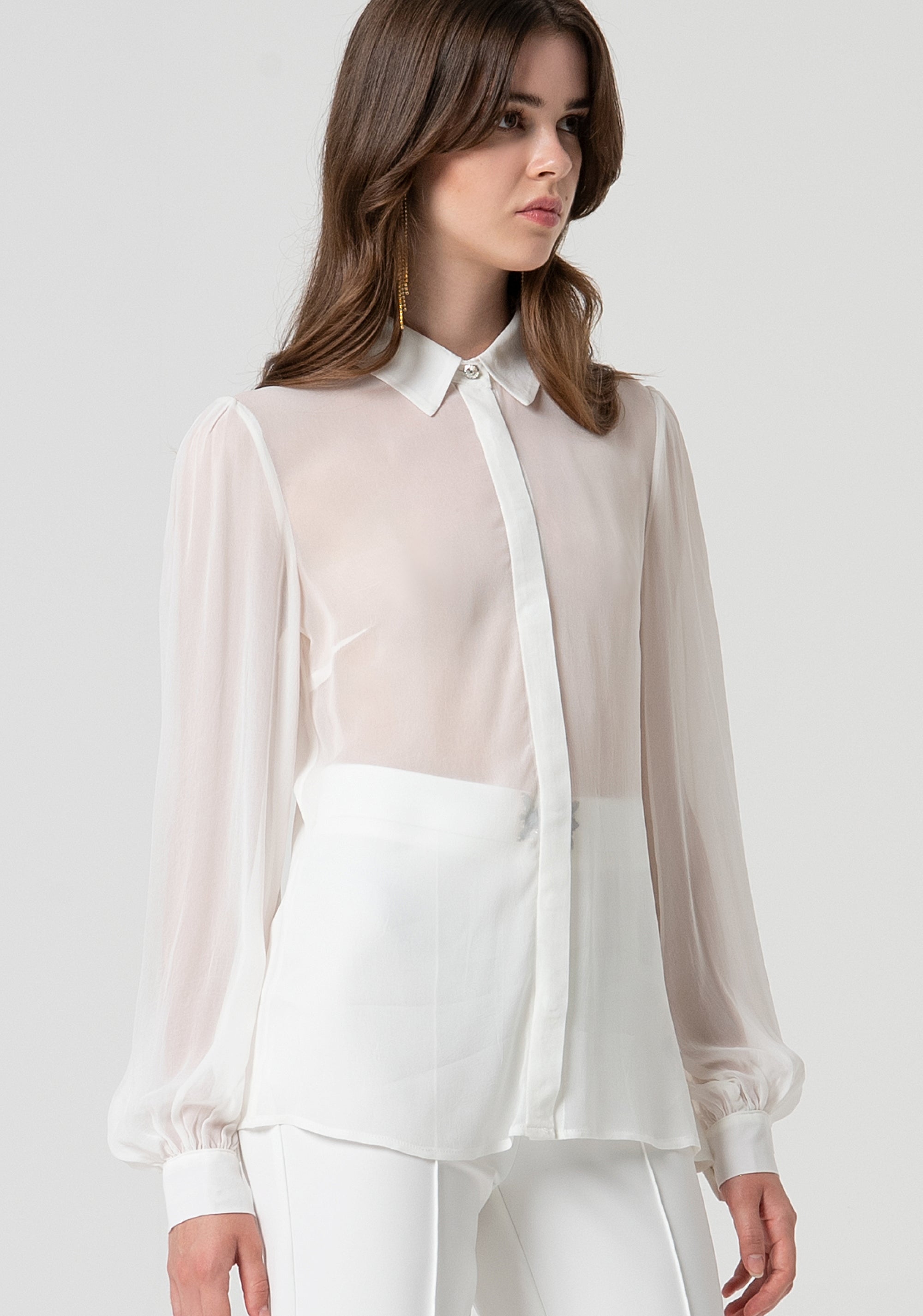 Camicia regular in tessuto trasparente FQ25ST6004W79401-278 Fracomina