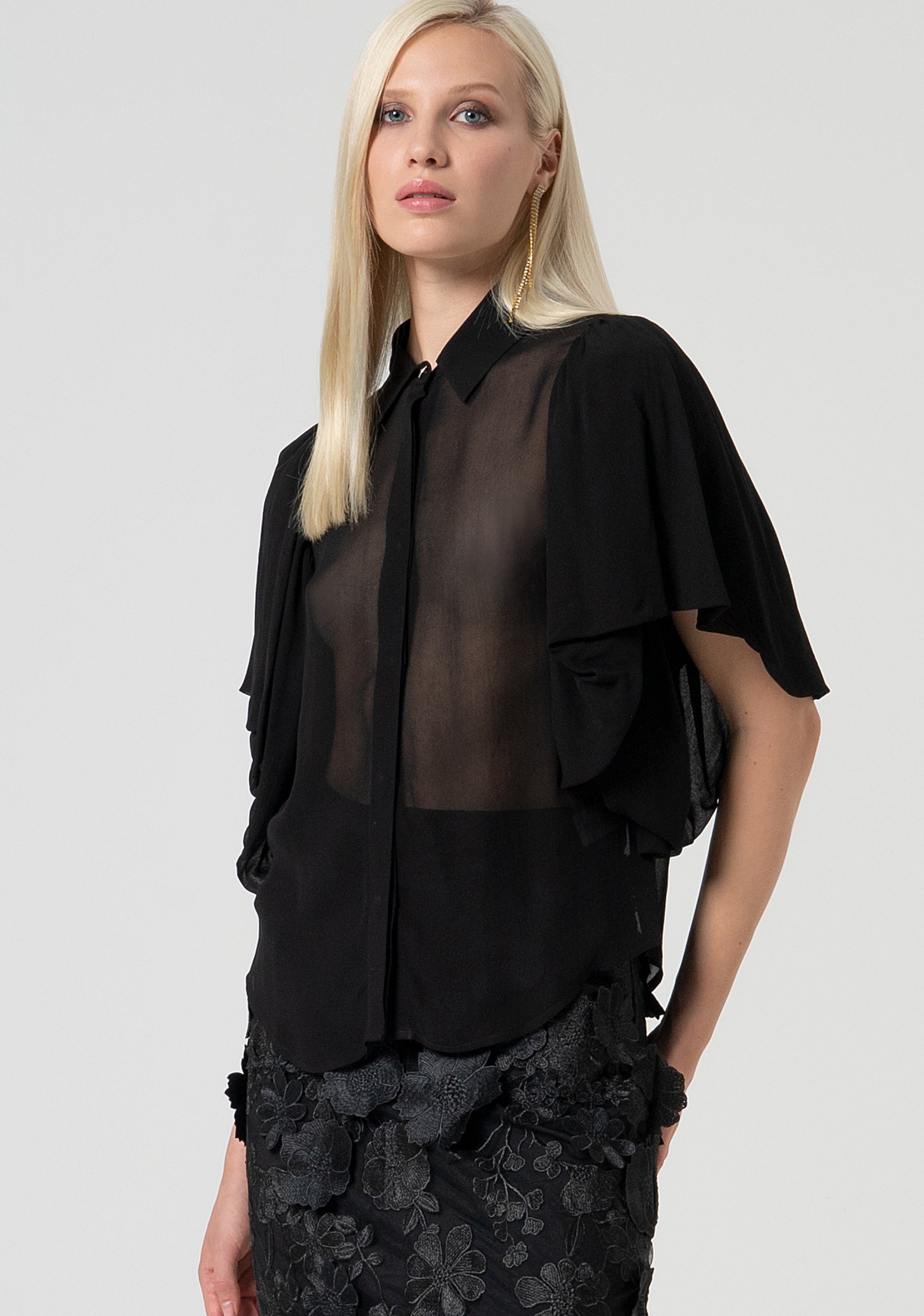 Camicia regular in tessuto trasparente FQ25ST6005W79401-053 Fracomina