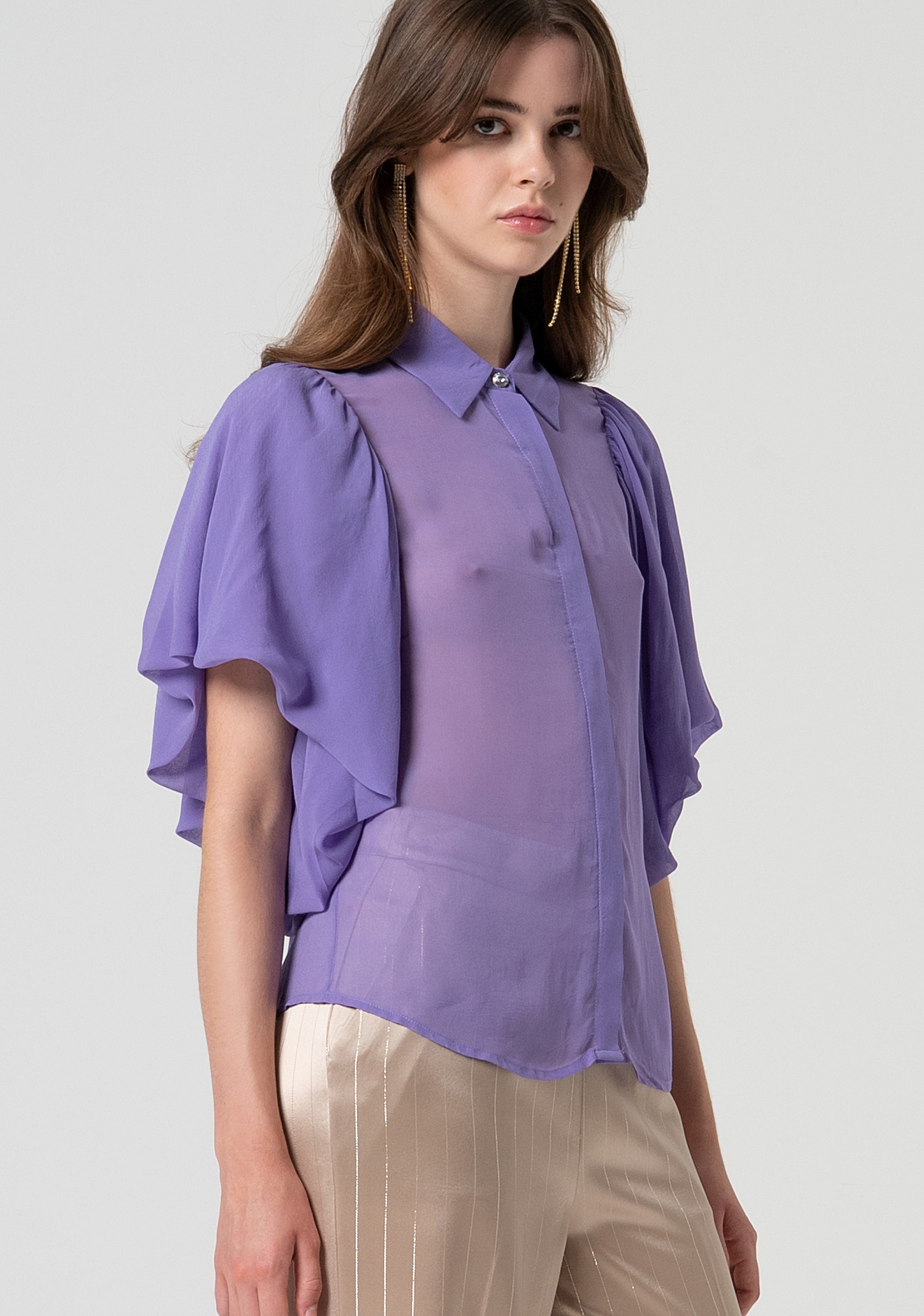 Camicia regular in tessuto trasparente FQ25ST6005W79401-189 Fracomina