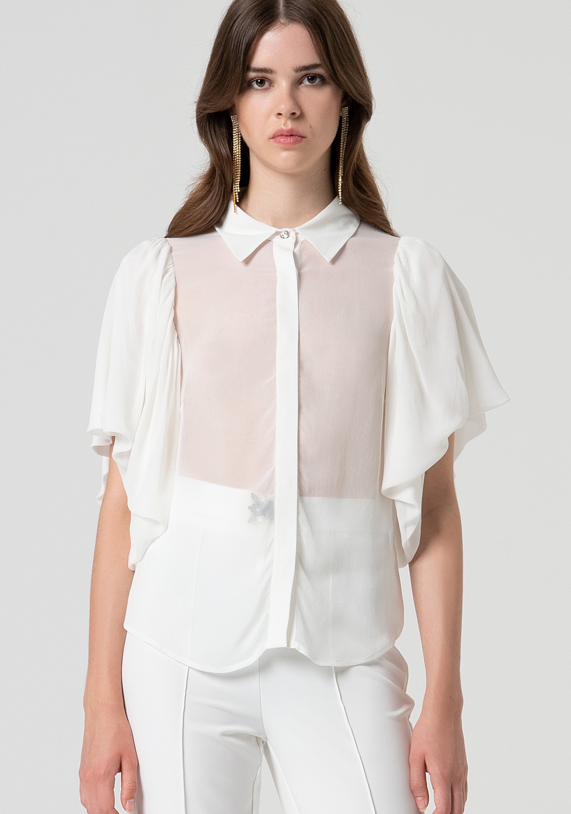 Camicia regular in tessuto trasparente FQ25ST6005W79401-278 Fracomina