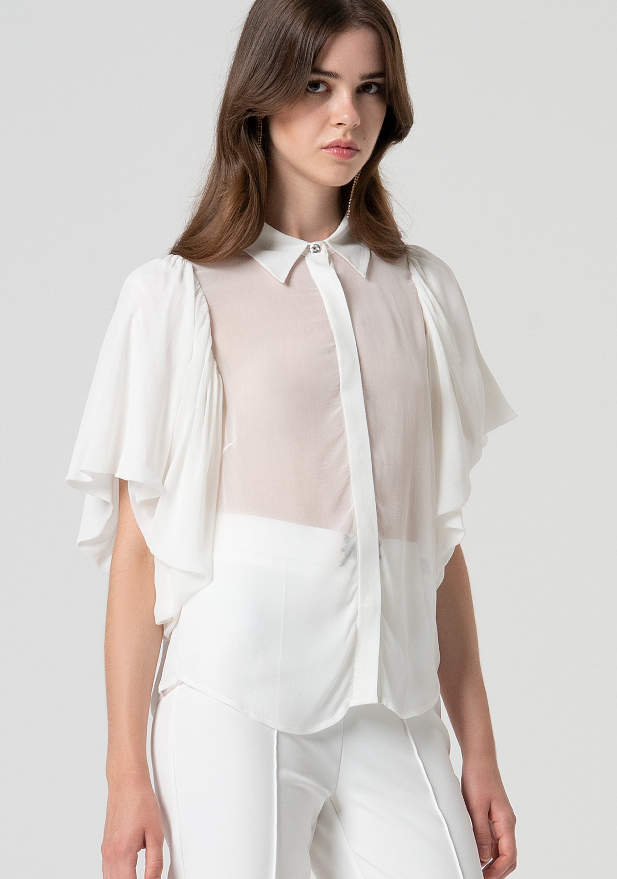 Camicia regular in tessuto trasparente FQ25ST6005W79401-278 Fracomina