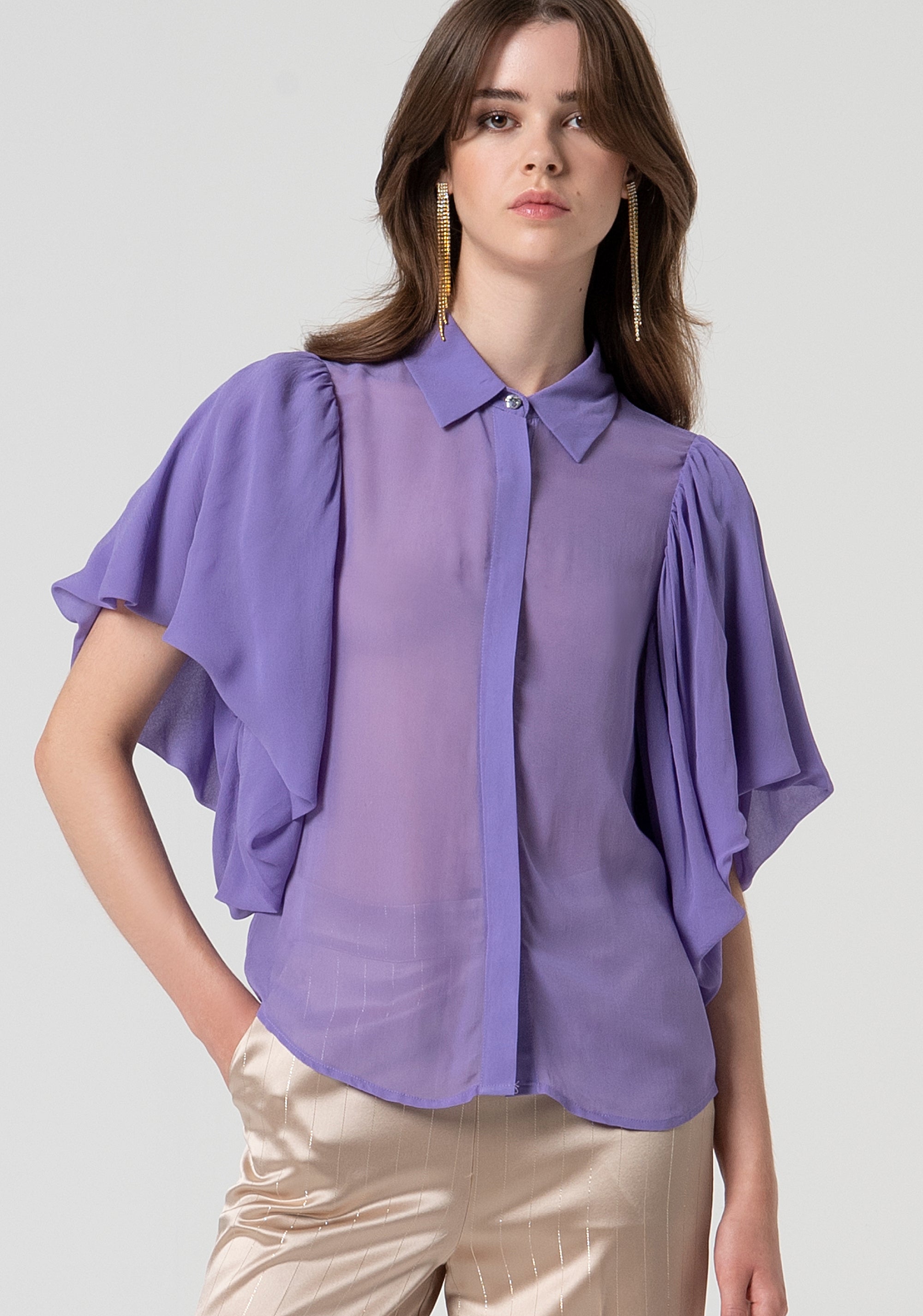 Camicia regular in tessuto trasparente FQ25ST6005W79401-510 Fracomina