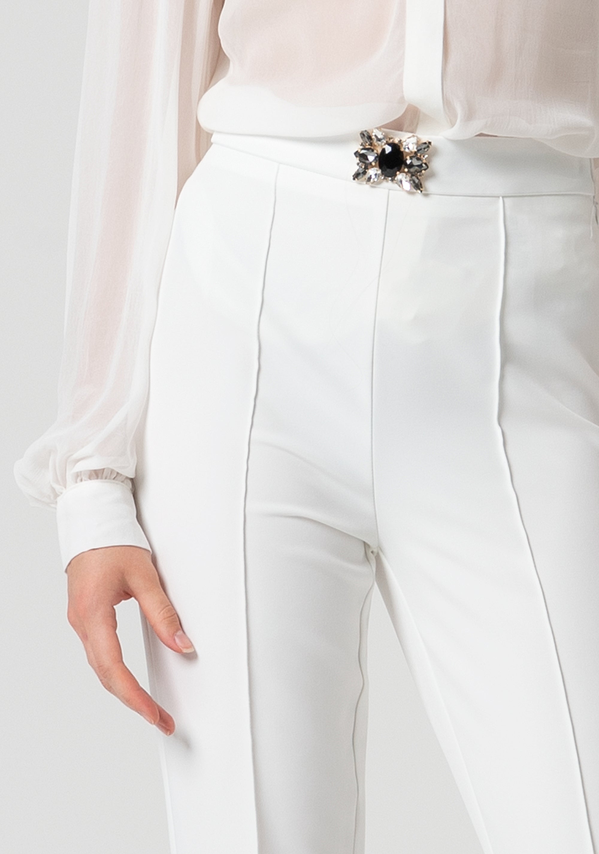 Pantaloni a sigaretta in crepe FQ25SV2001W75401-278 Fracomina