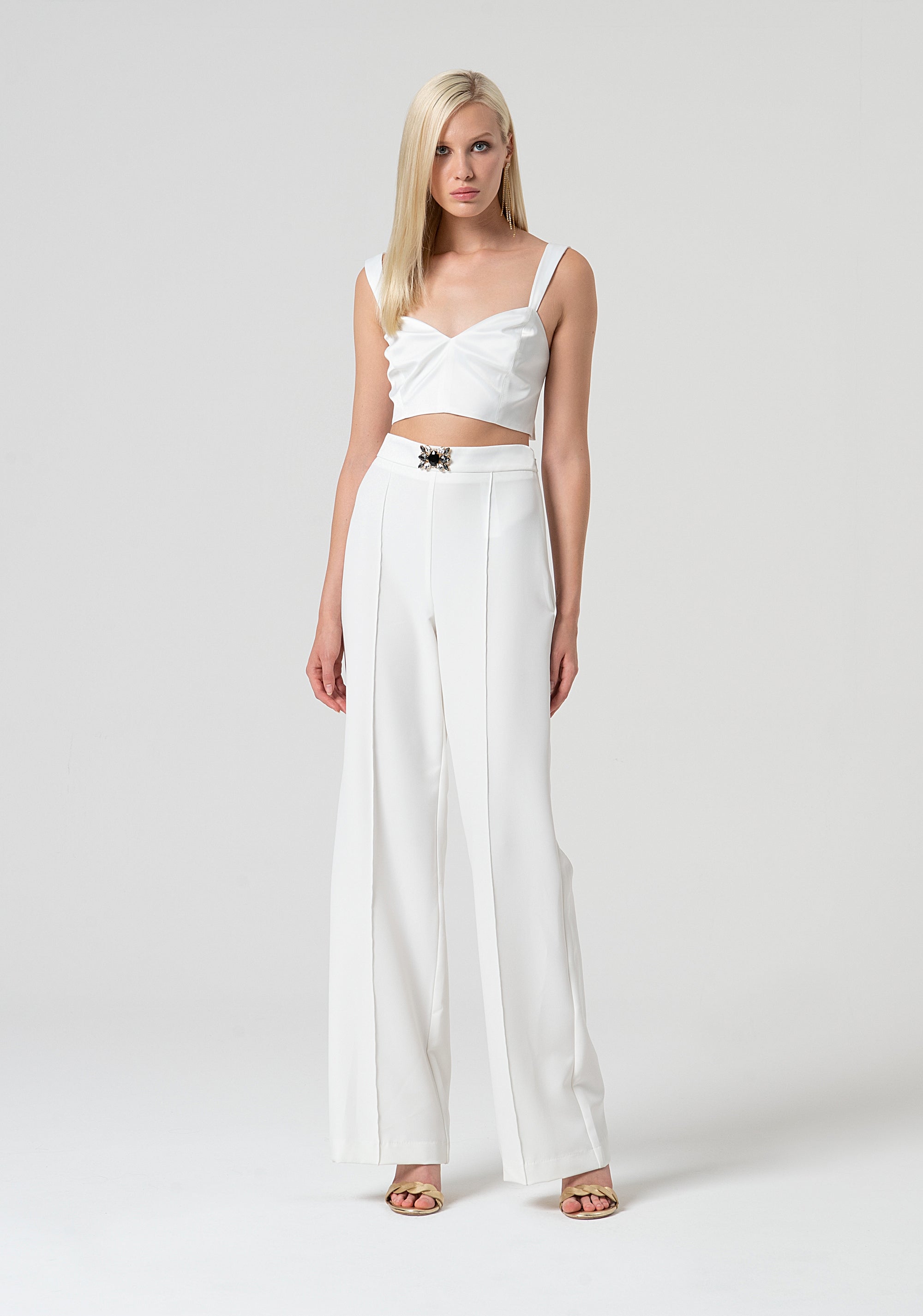 Pantalone a palazzo in crepe FQ25SV3001W75401-278 Fracomina