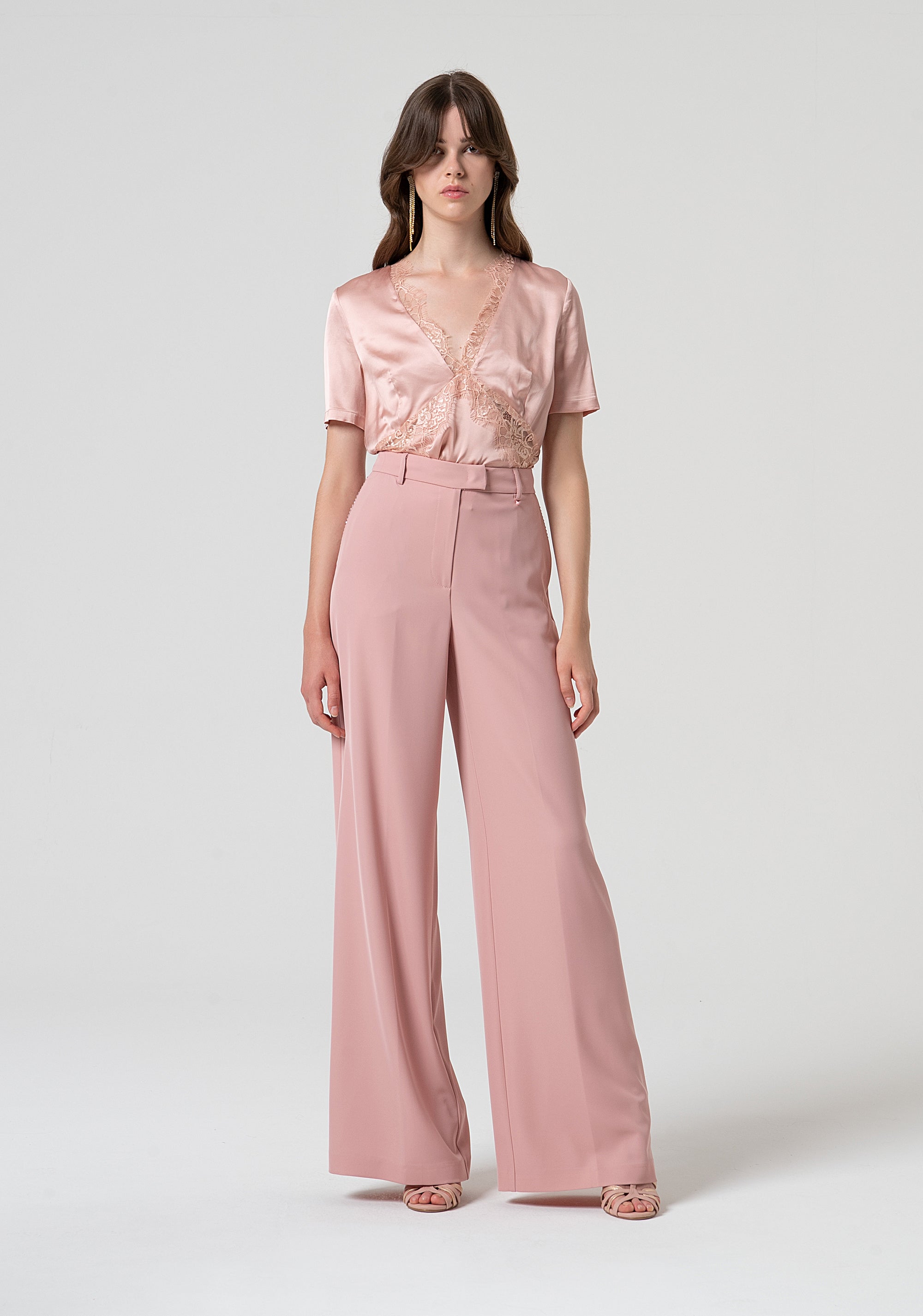 Pantalone a palazzo con vita alta FQ25SV3005W47601-238 Fracomina