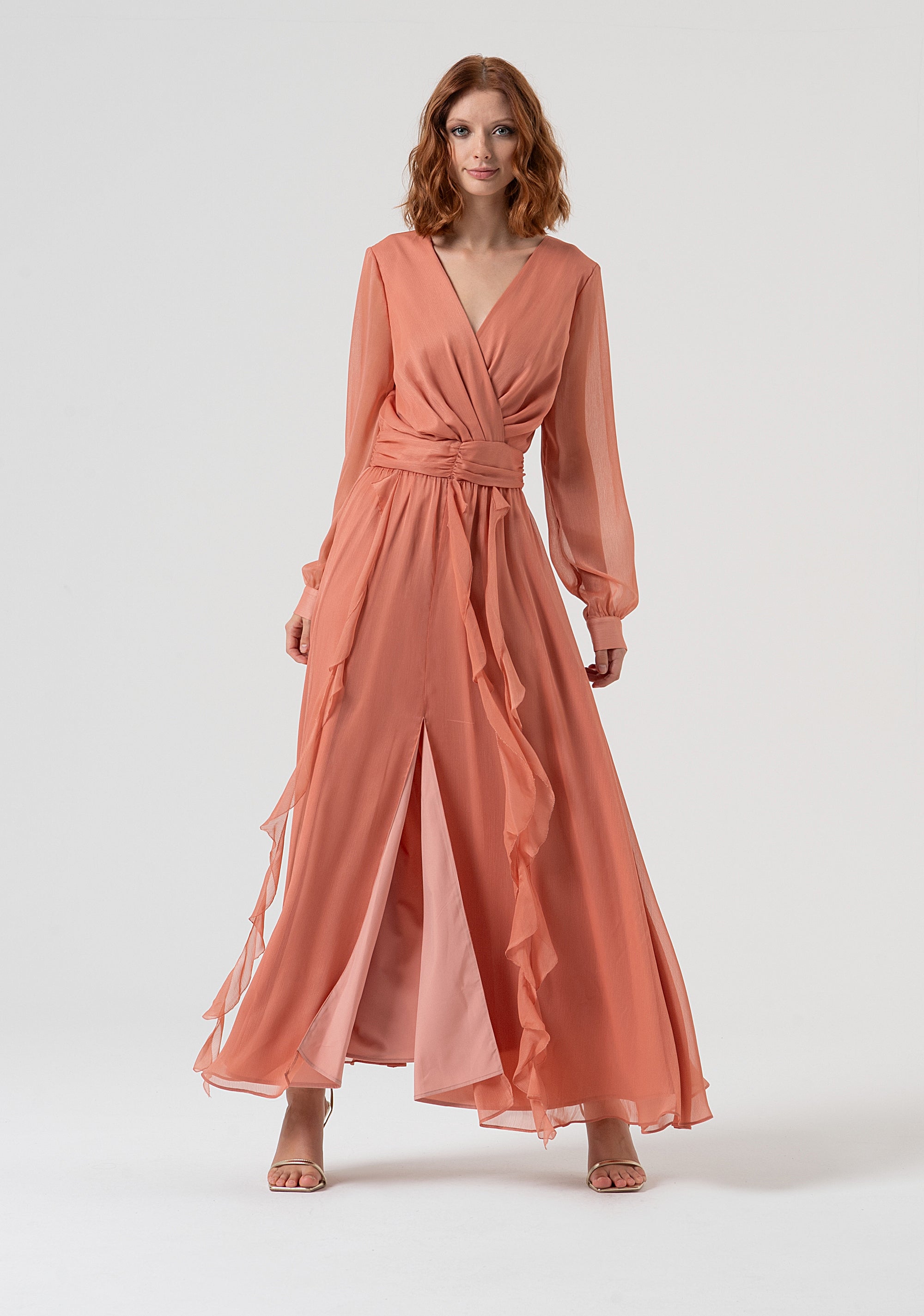 Abito ampio lungo in georgette FQ25WD3001W41201 FRACOMINA