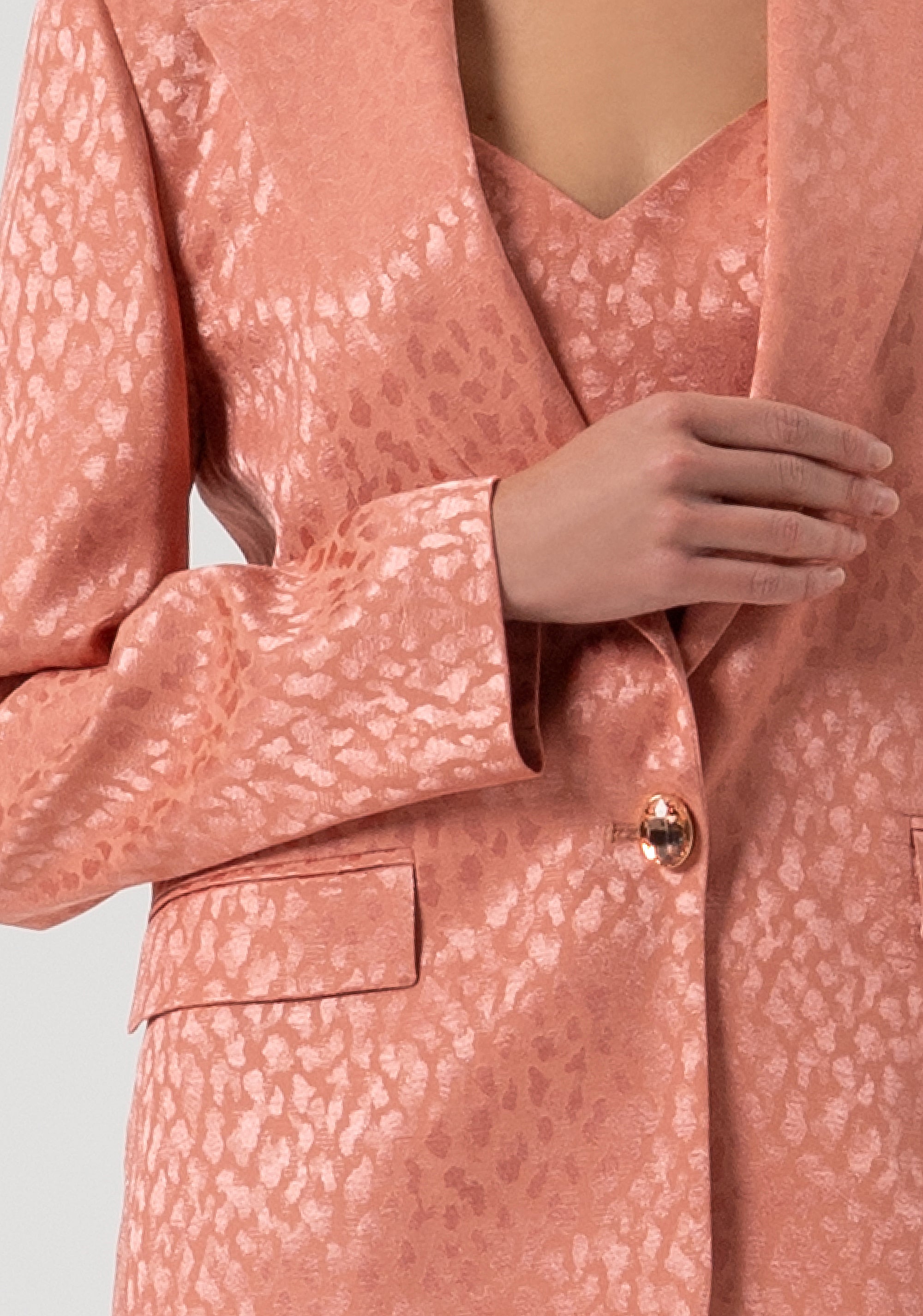Blazer over monopetto in jacquard animalier FQ25WJ3003W705F8-S67 Fracomina