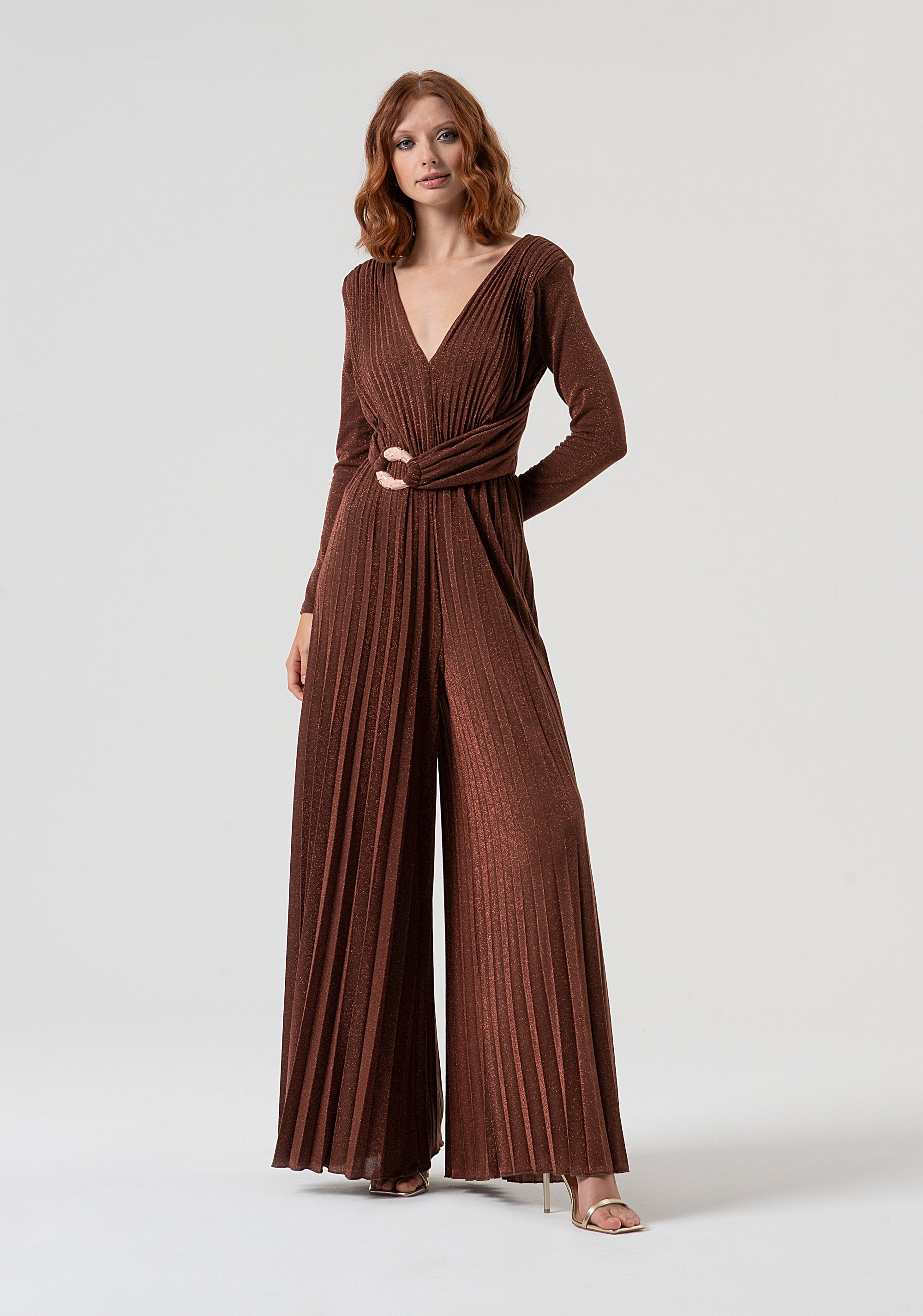 Tuta regular in tessuto plissettato FQ25WO2002W799Q7 FRACOMINA - Main Image