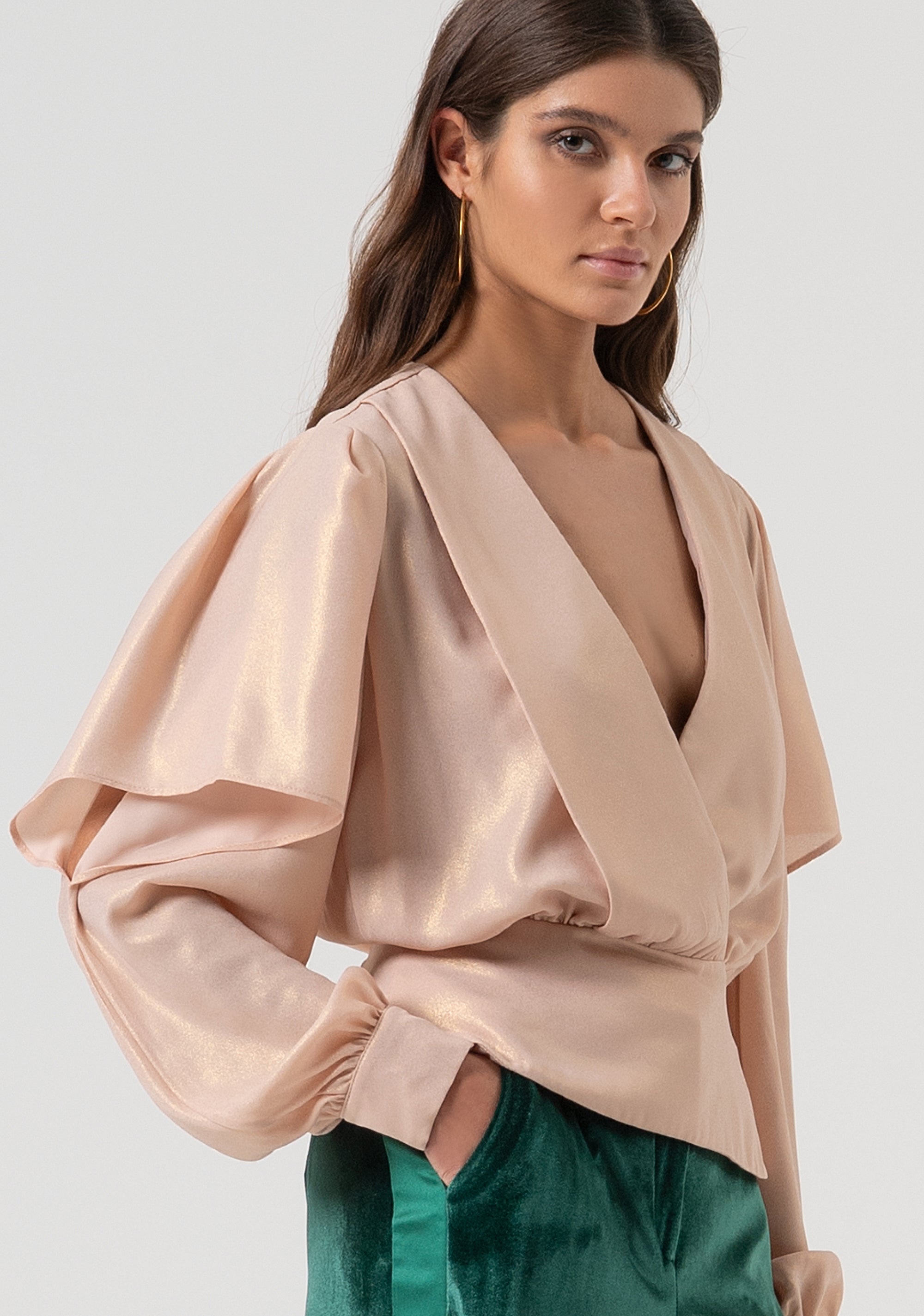 Blusa regular in georgette con glitter FQ25WT1005W412L9-H06 Fracomina