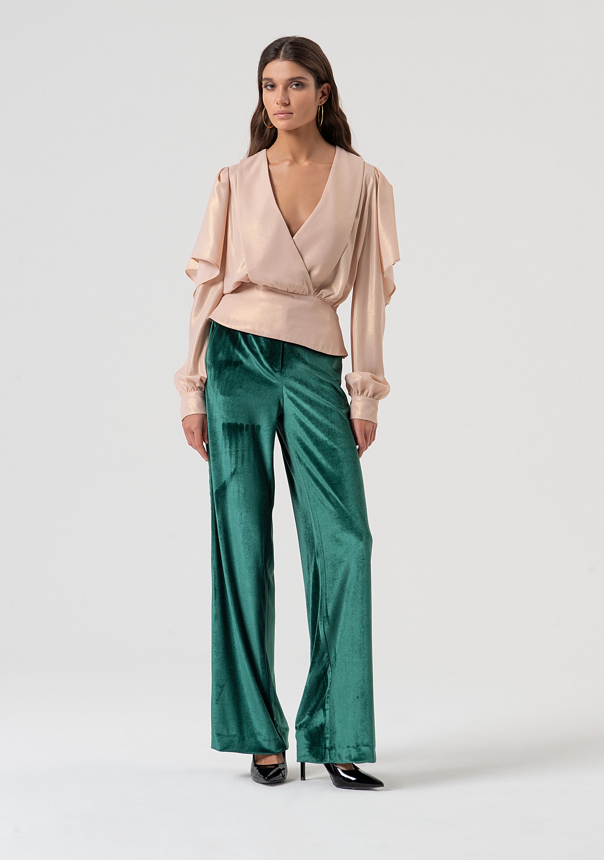 Blusa regular in georgette con glitter FQ25WT1005W412L9-H06 Fracomina