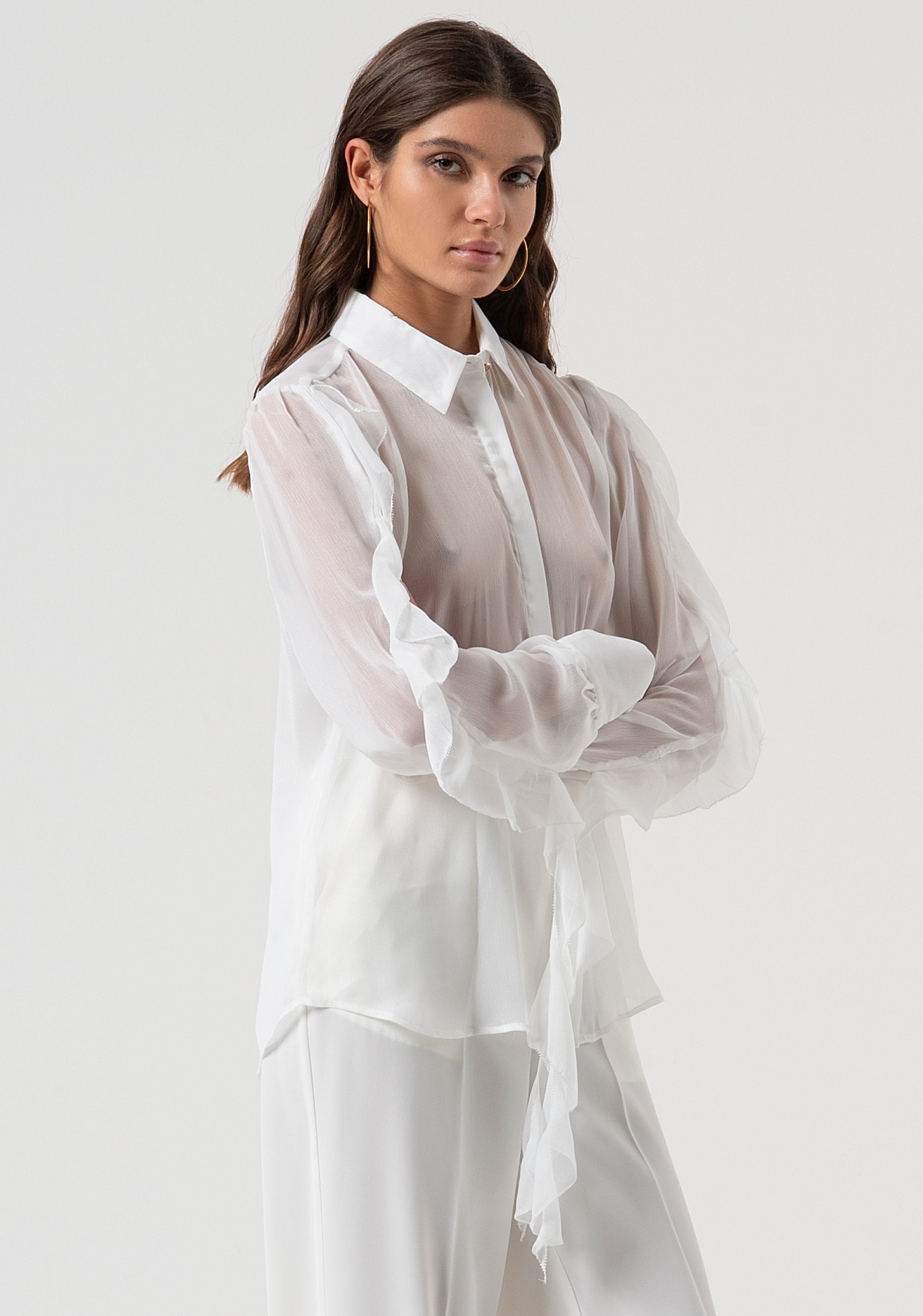 Camicia regular in georgette trasparente FQ25WT6003W41201-278 Fracomina