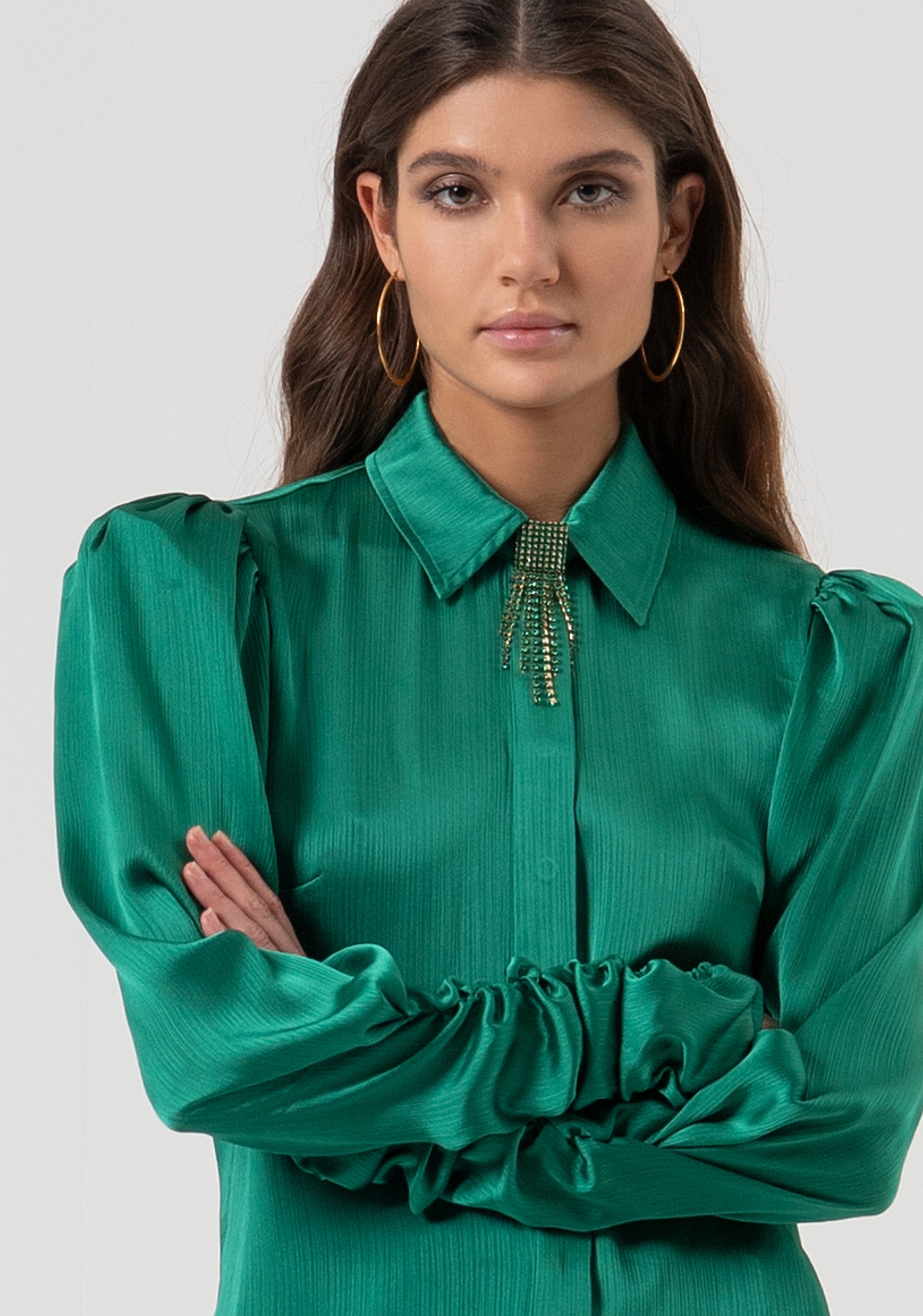 Camicia regular in raso FQ25WT6004W41101-T70 Fracomina