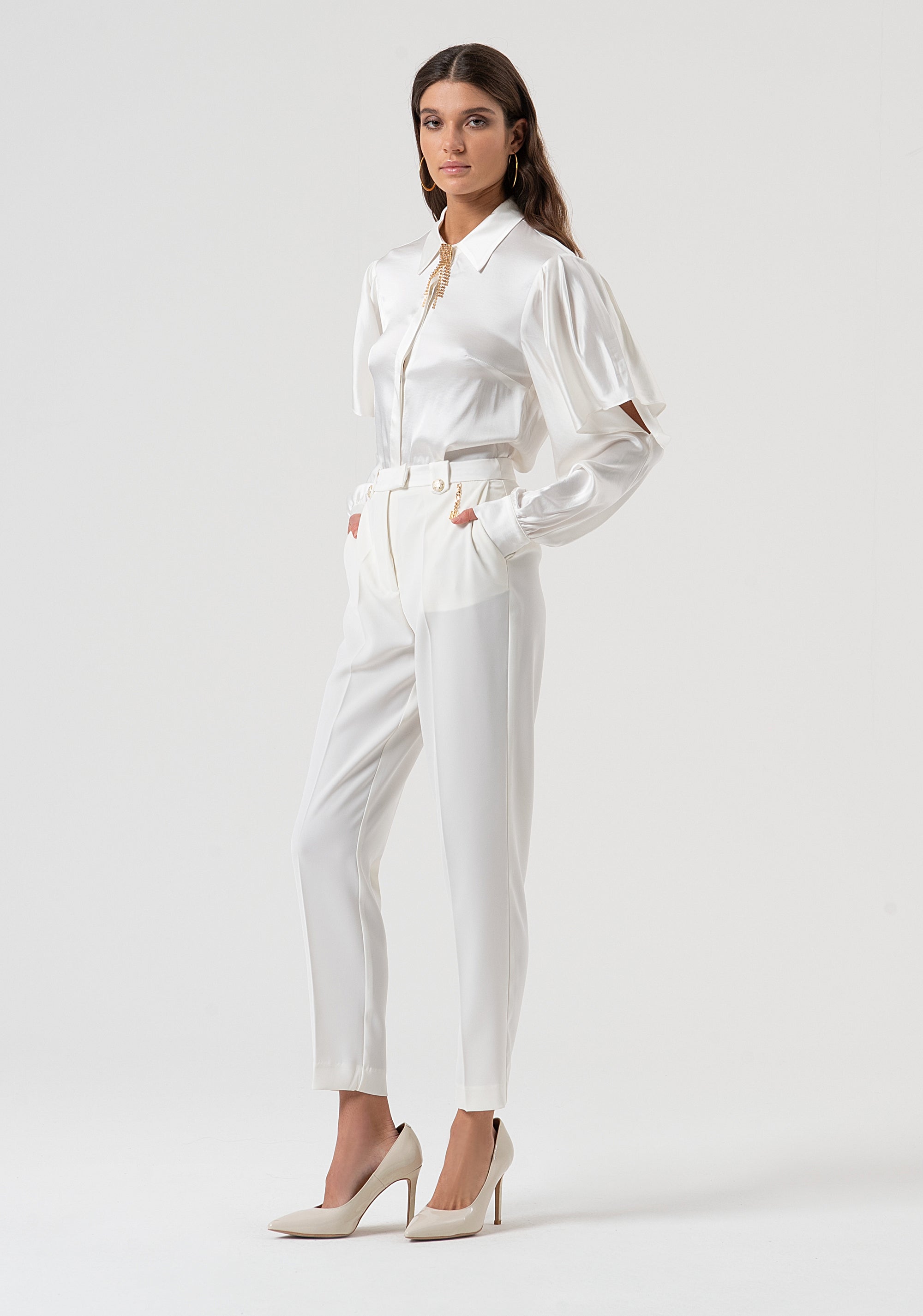 Pantaloni regular a sigaretta in tessuto stretch FQ25WV2002W47601-278 Fracomina