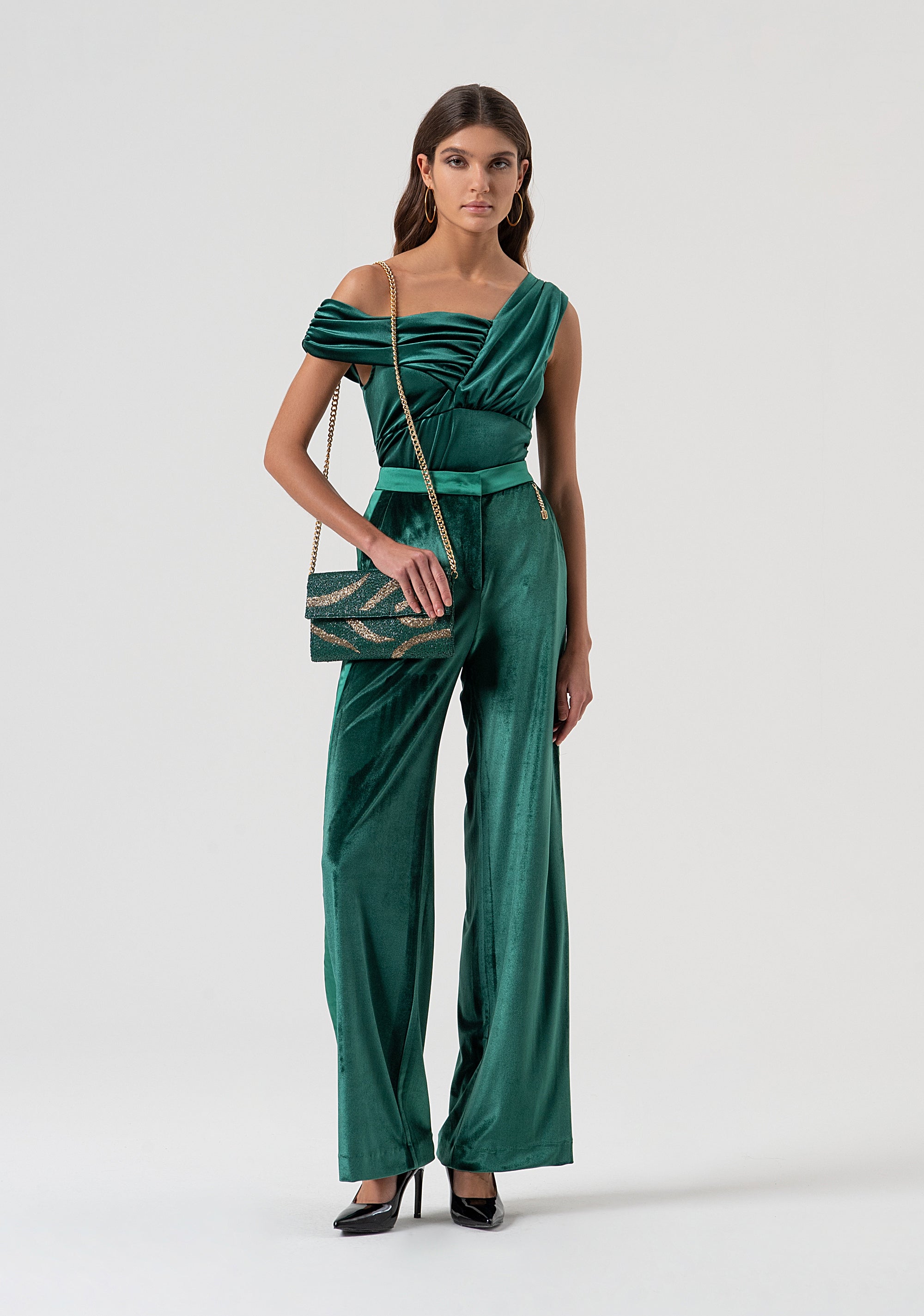 Pantalone a palazzo in velluto FQ25WV3002W59601-T70 Fracomina