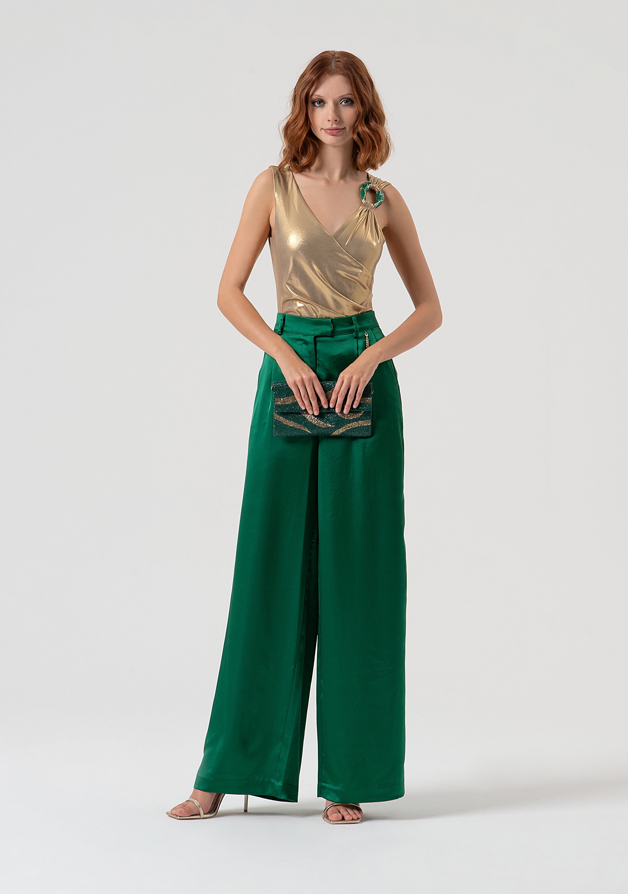 Pantalone a palazzo in raso FQ25WV3003W41101-T70 Fracomina