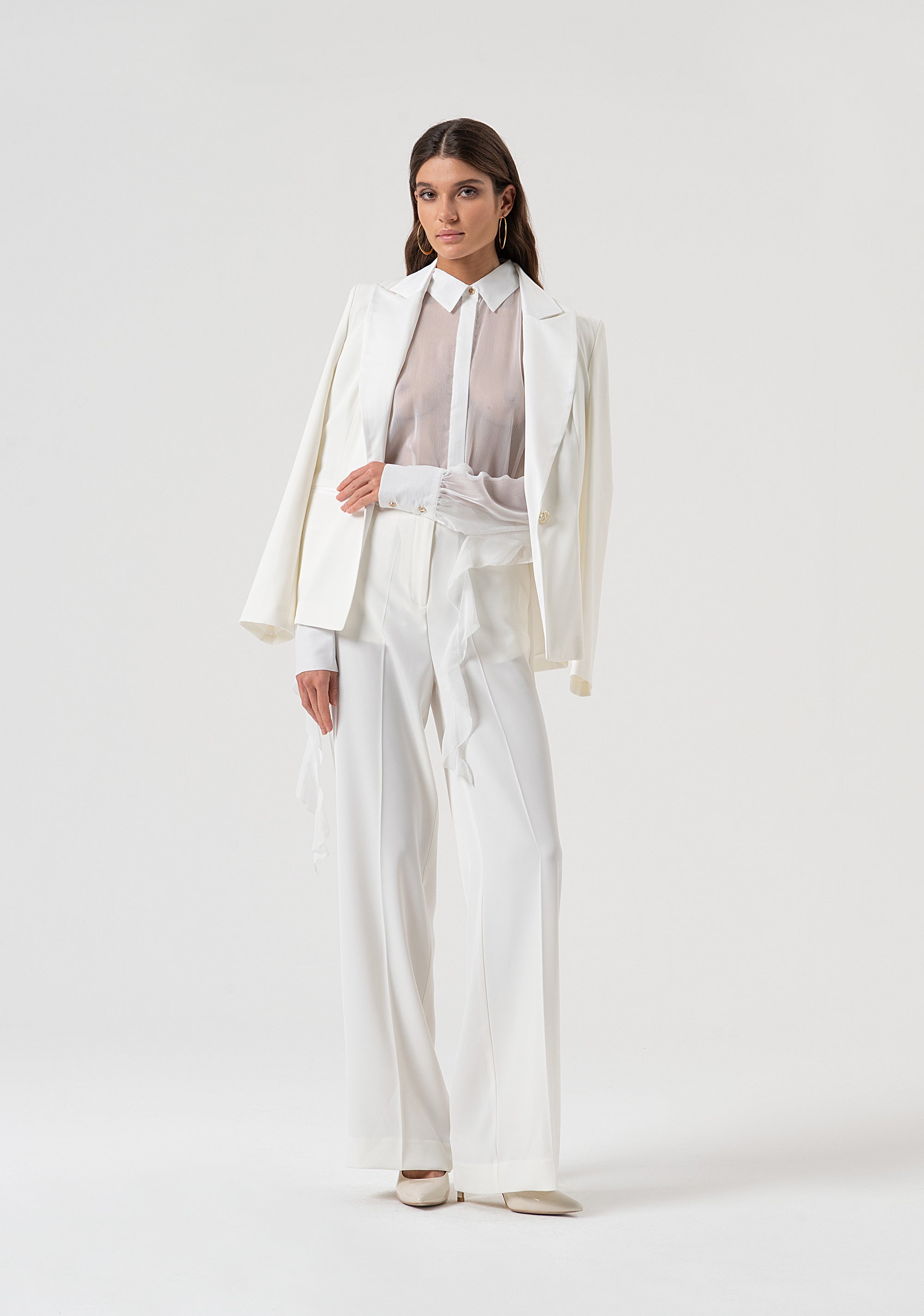 Pantalone a palazzo in tessuto stretch FQ25WV3005W47601-278 Fracomina