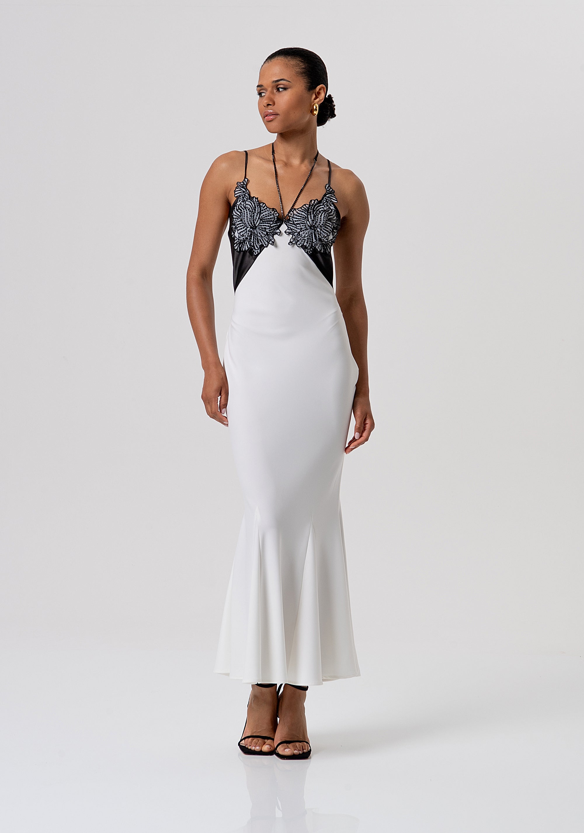 Abito senza maniche lungo in mix di tessuti FQ26SD2001W476E5-324 Fracomina