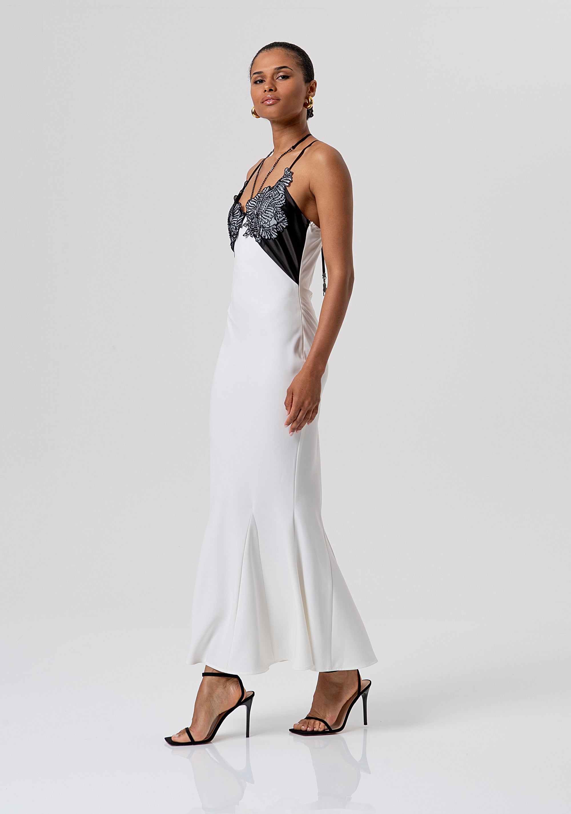 Abito senza maniche lungo in mix di tessuti FQ26SD2001W476E5-324 Fracomina