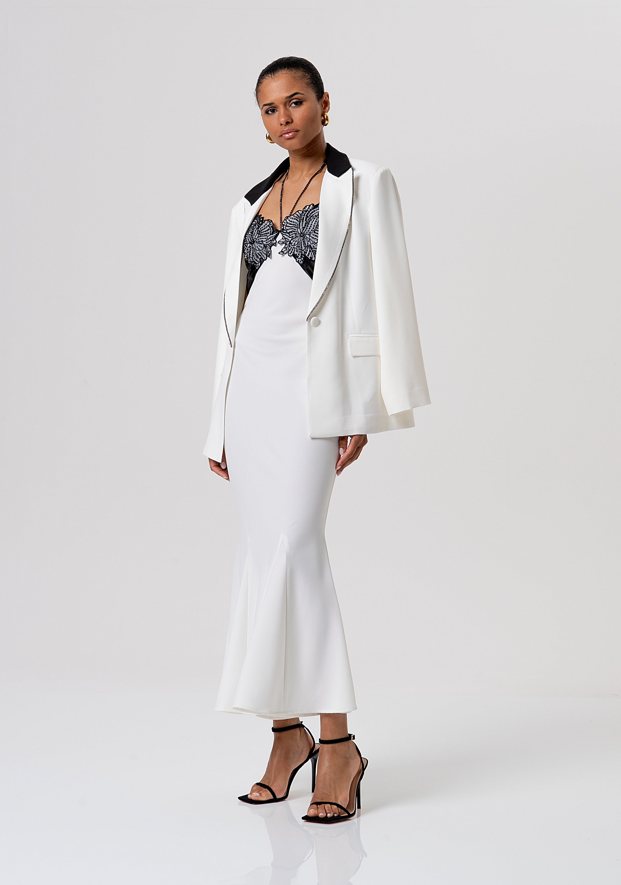 Abito senza maniche lungo in mix di tessuti FQ26SD2001W476E5-324 Fracomina