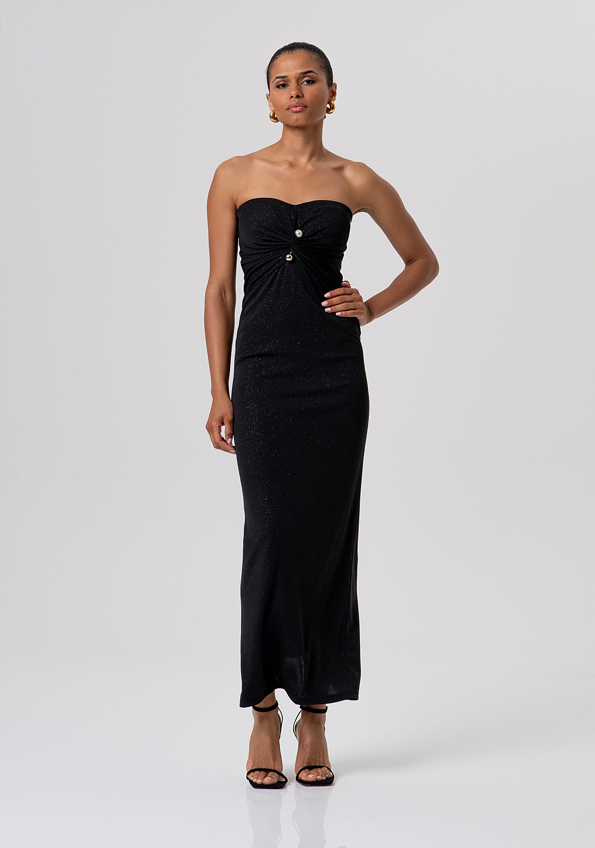 Abito slim senza maniche lungo in tessuto con glitter FQ26SD3004W79801-053 Fracomina