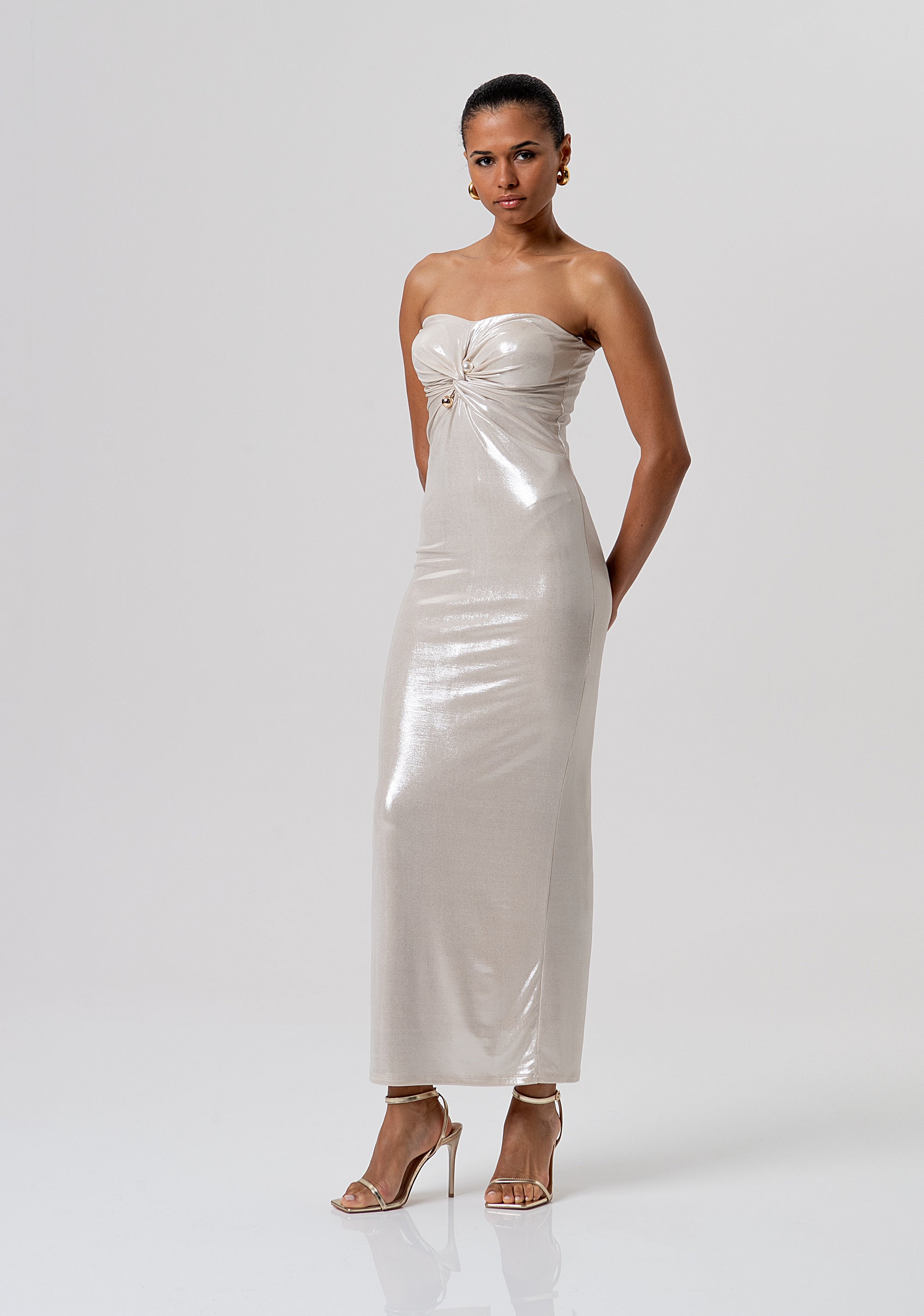 Abito slim senza maniche lungo in tessuto spalmato FQ26SD3004W798Y7-150 Fracomina