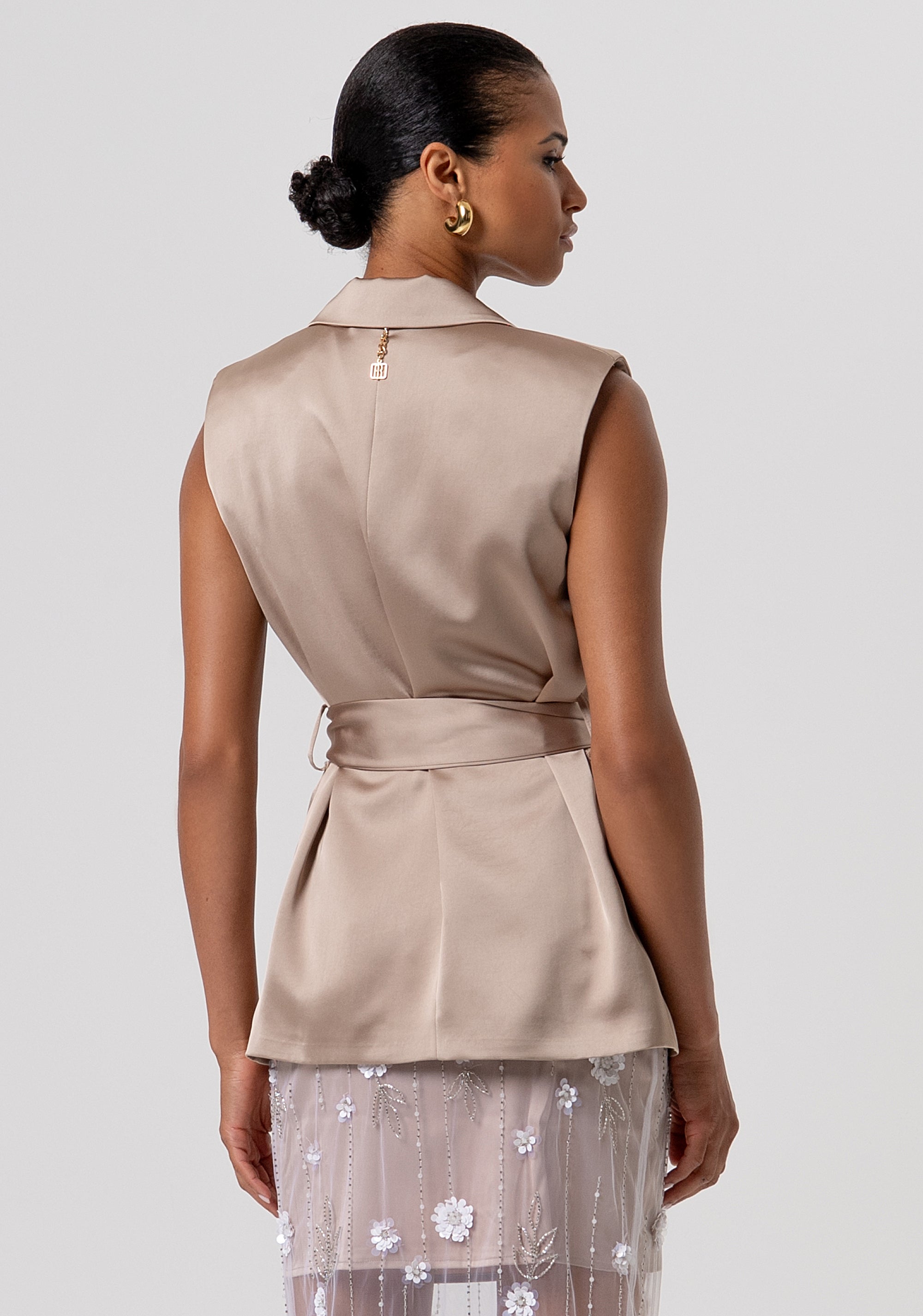 Blazer senza maniche in raso FQ26SJ3006W47001-050 Fracomina