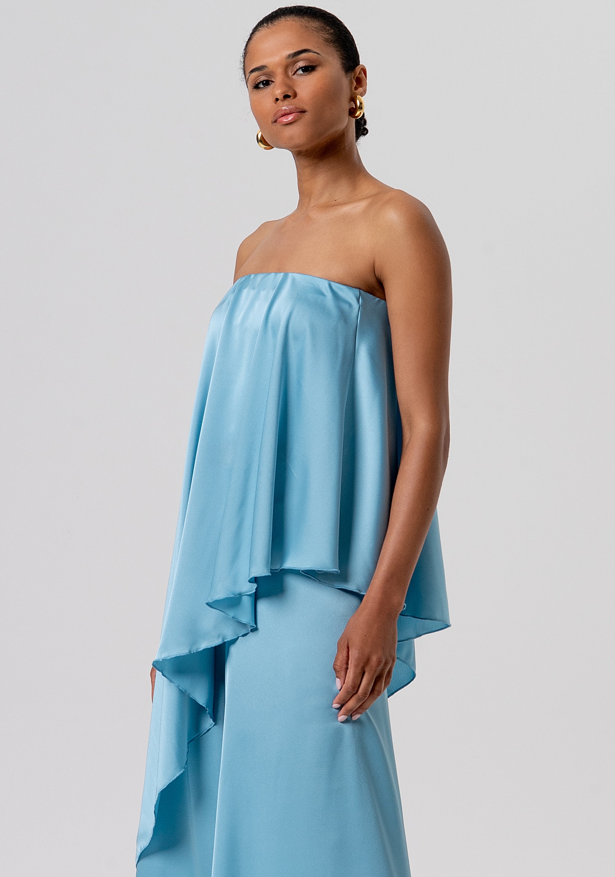 Top senza maniche asimmetrico in raso FQ26ST1007W41101-C33 Fracomina