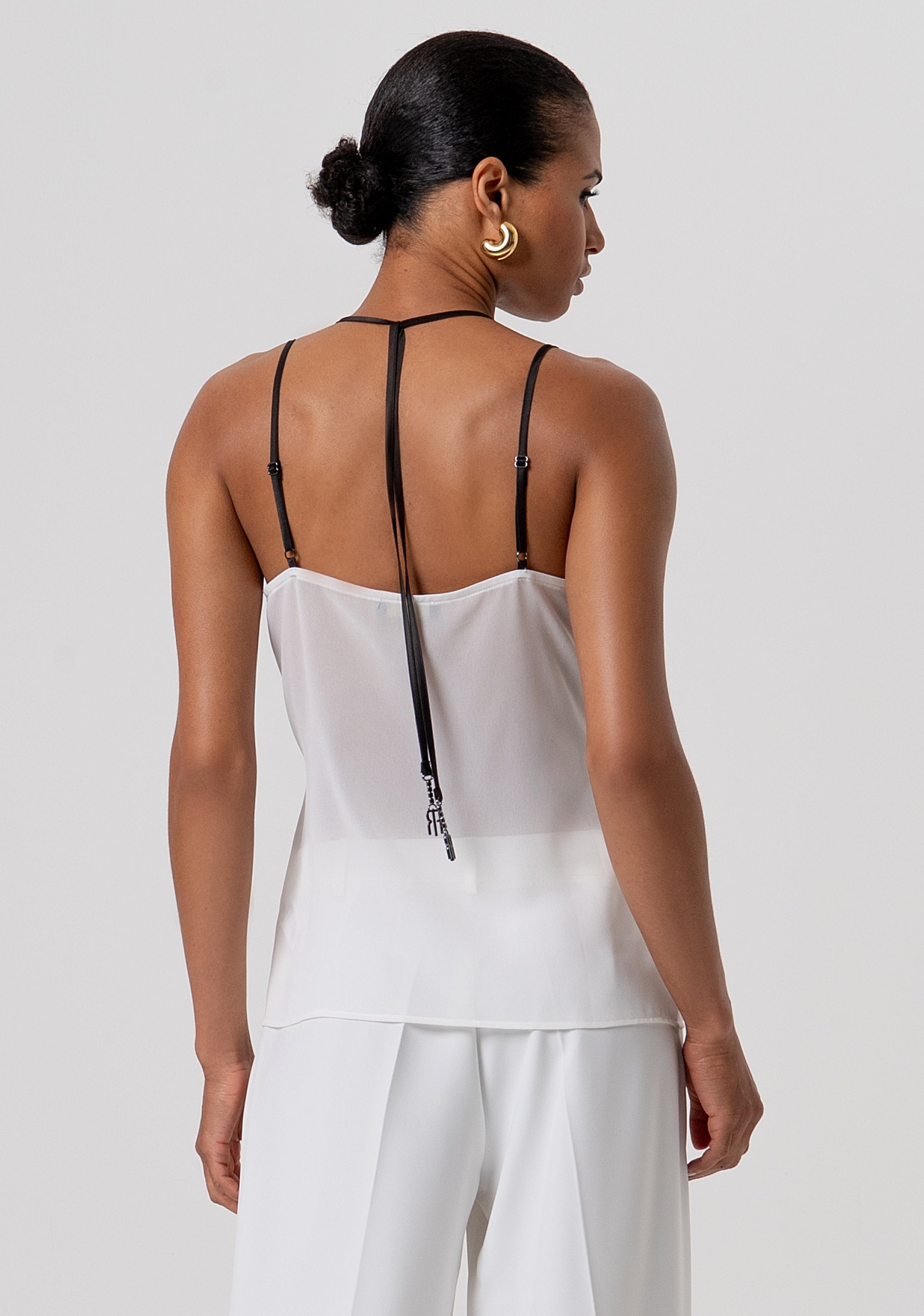 Top senza maniche con patch fiori e strass FQ26ST2001W412E5-324 Fracomina