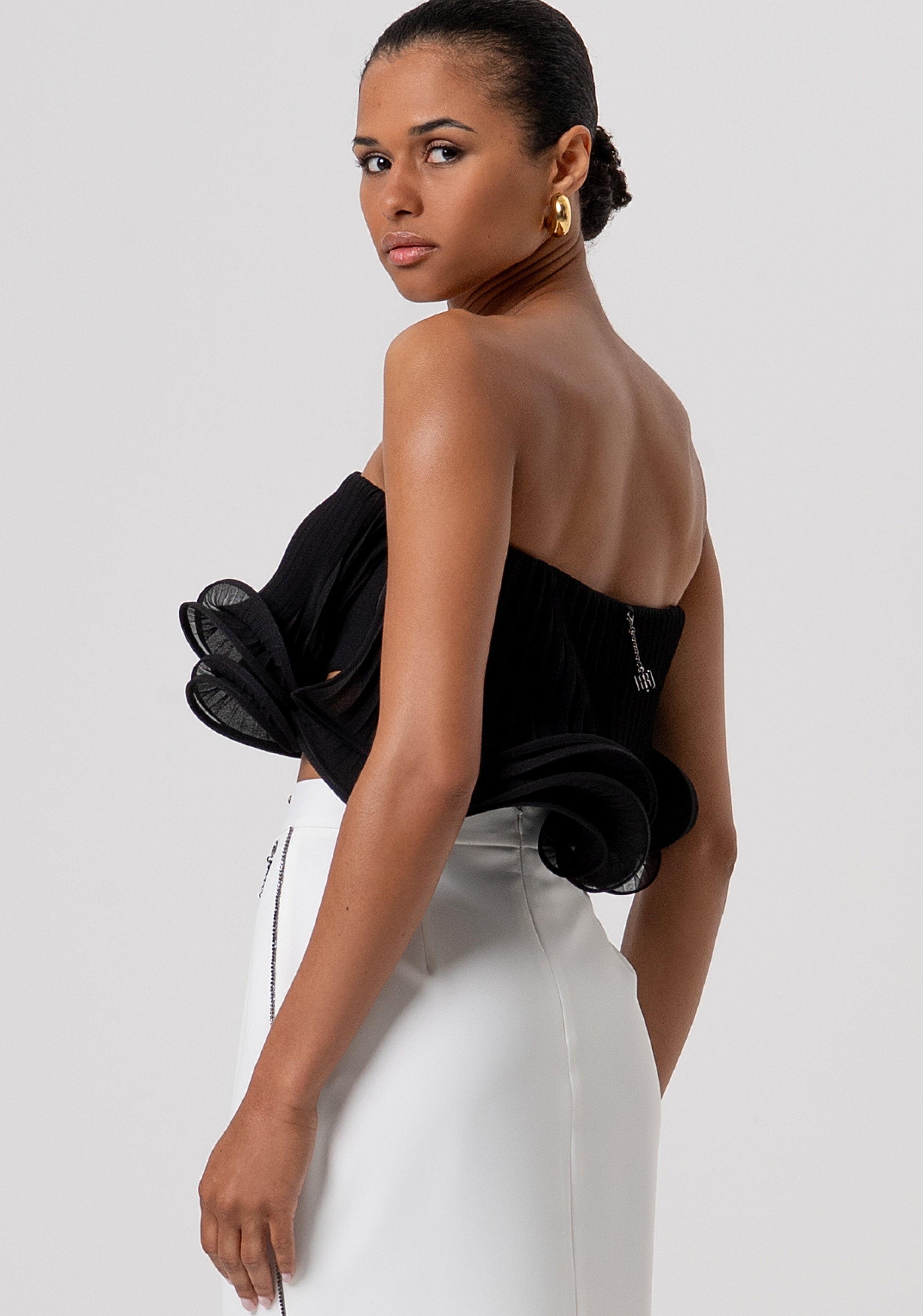 Top senza maniche cropped in georgette plissettata FQ26ST2010W412F9-053 Fracomina