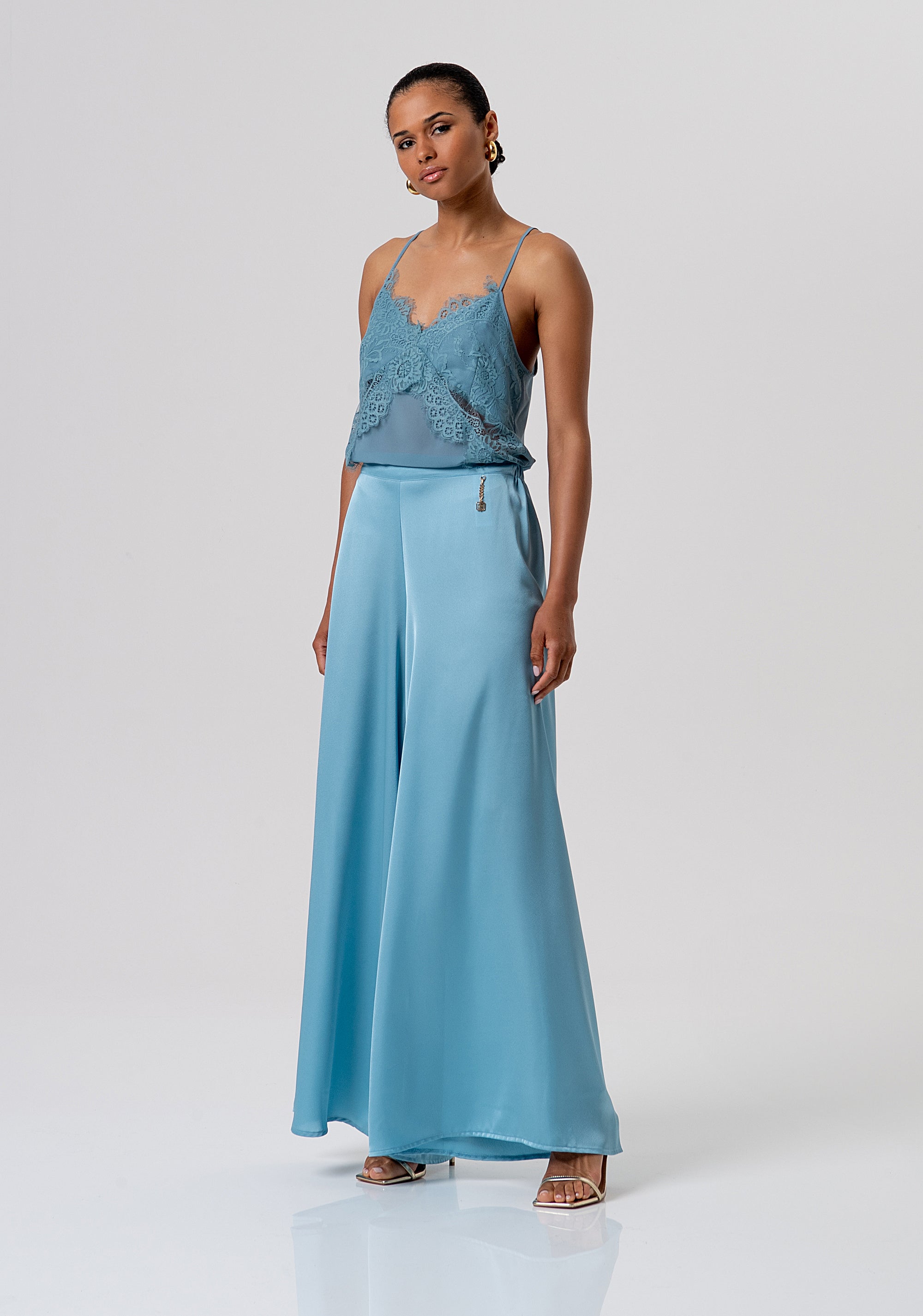 Pantalone flare a palazzo in raso FQ26SV3010W41101-C33 Fracomina