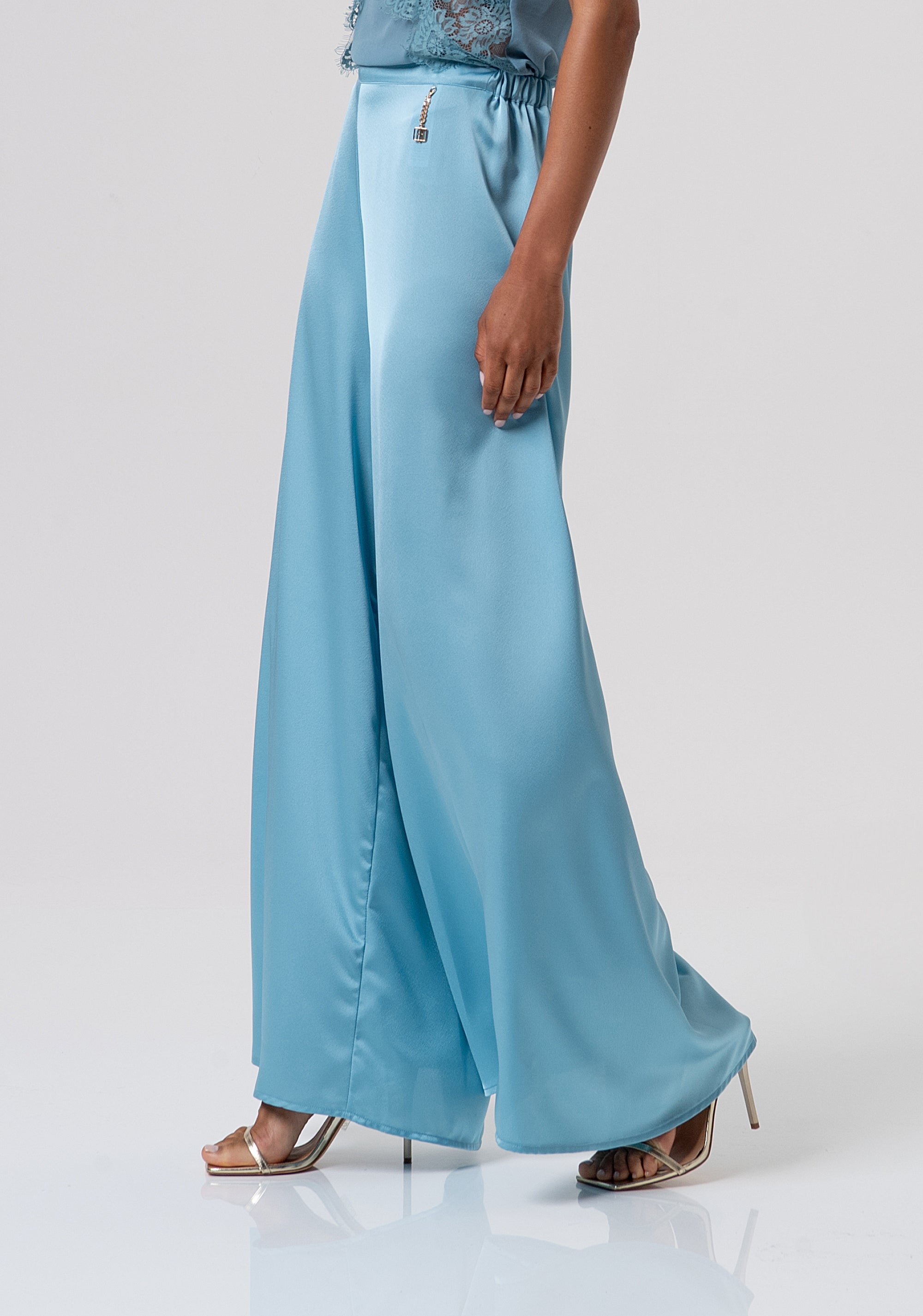 Pantalone flare a palazzo in raso FQ26SV3010W41101-C33 Fracomina