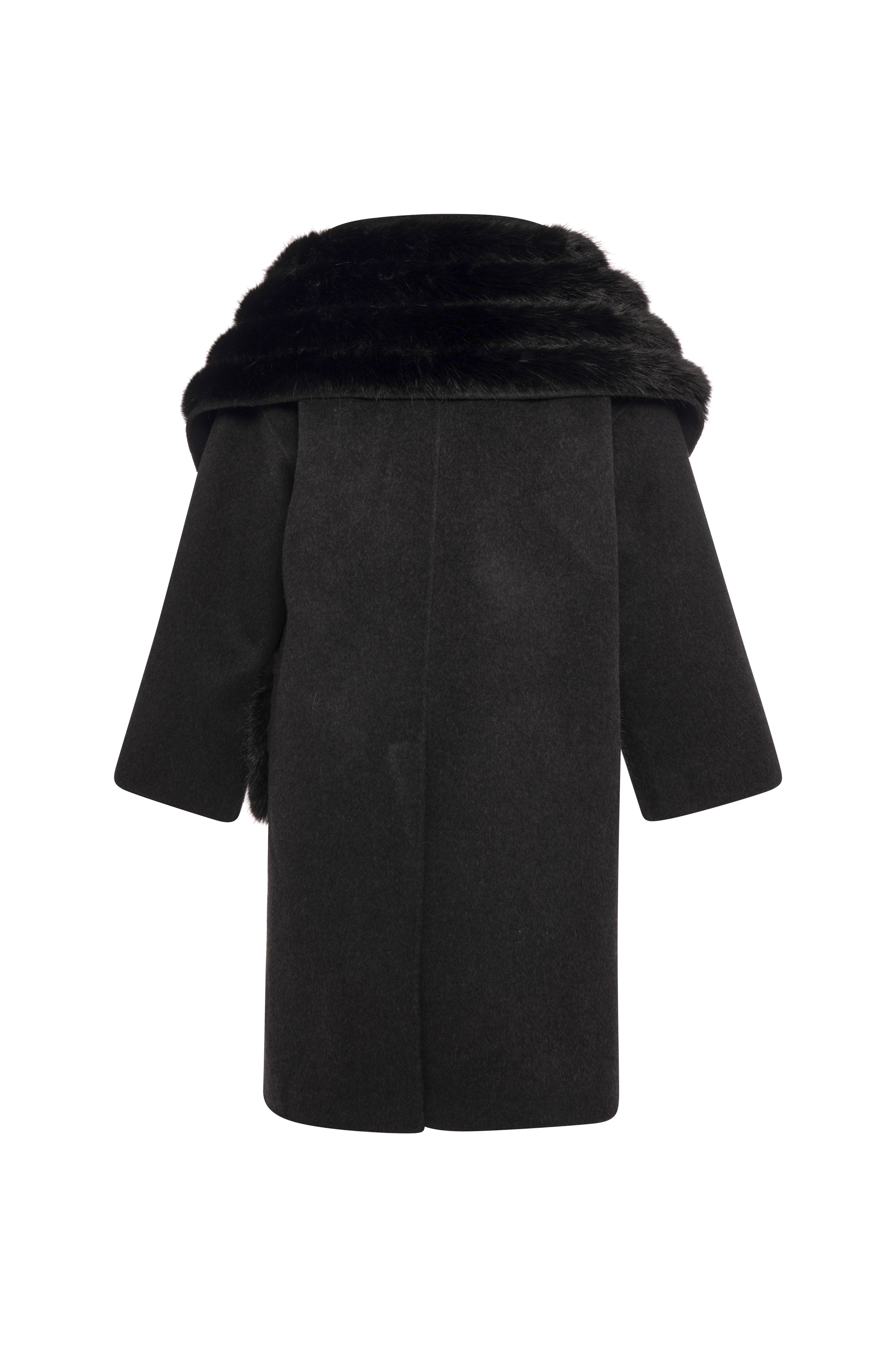 Cappotto regular lungo in lana con inserti in finta pelliccia FQ26WC1002W85601 FRACOMINA