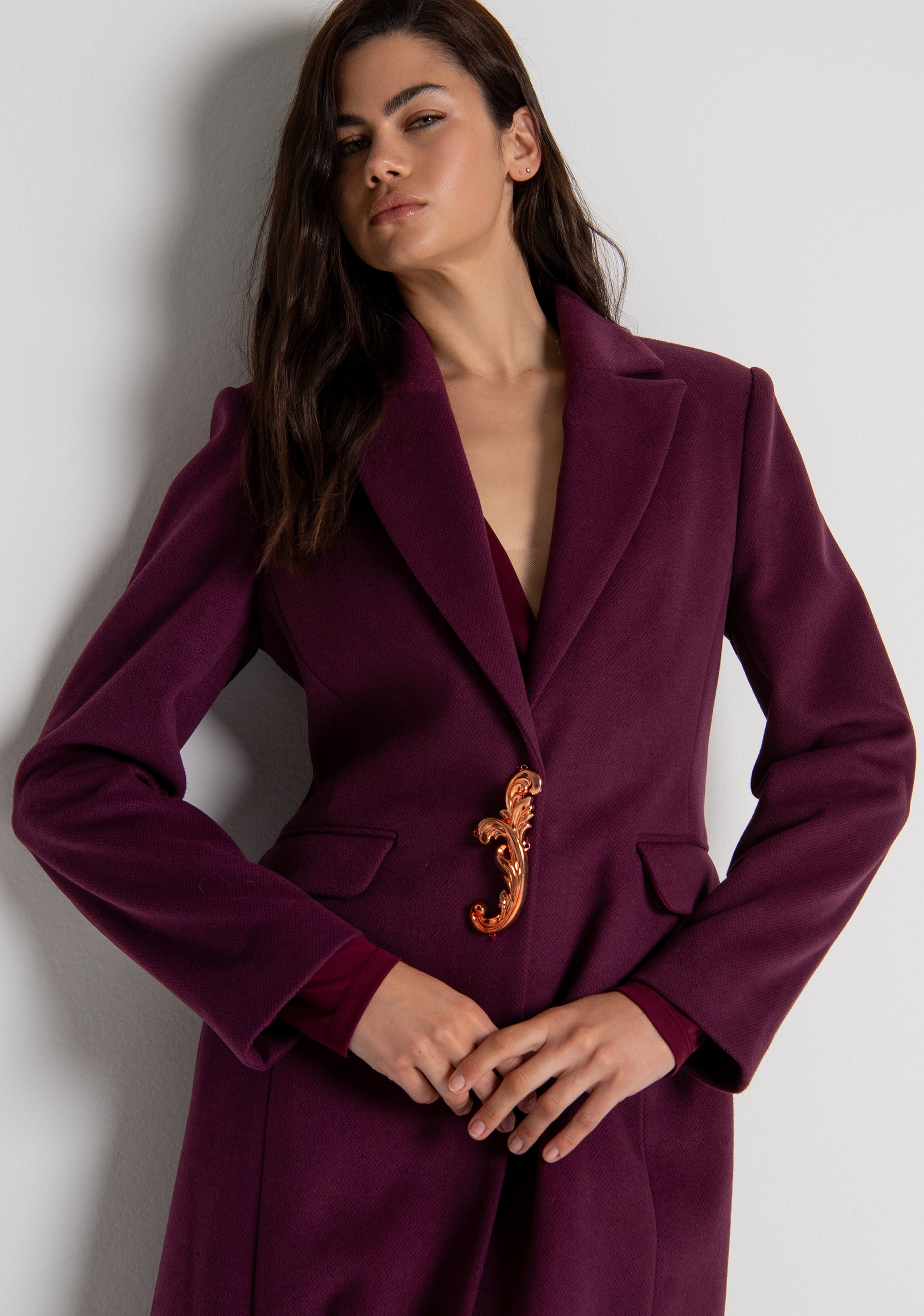 LONG COAT BLACK FRACOMINA — immagine 1 di 3