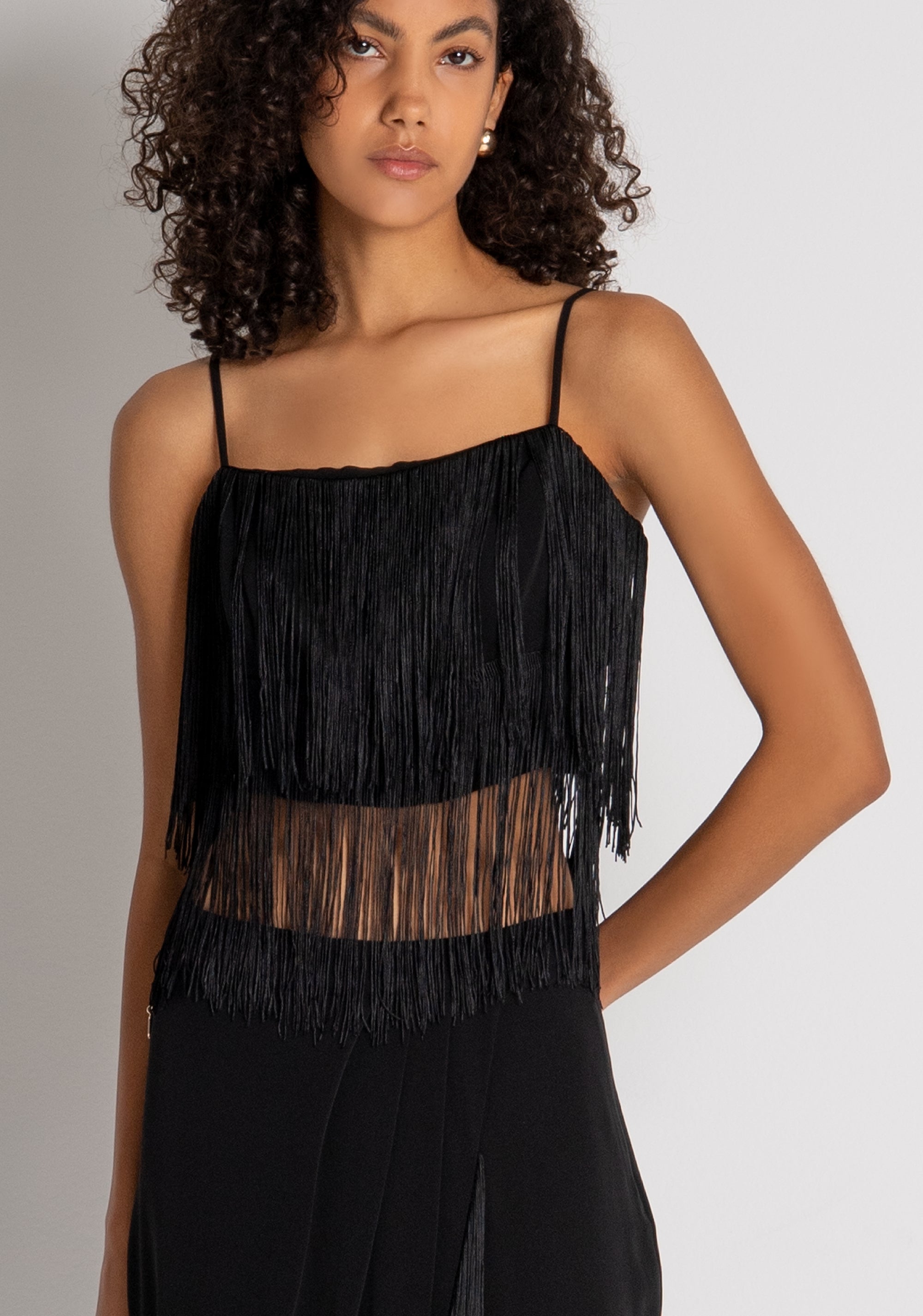 Top senza maniche cropped con frange FRACOMINA — immagine 3 di 6
