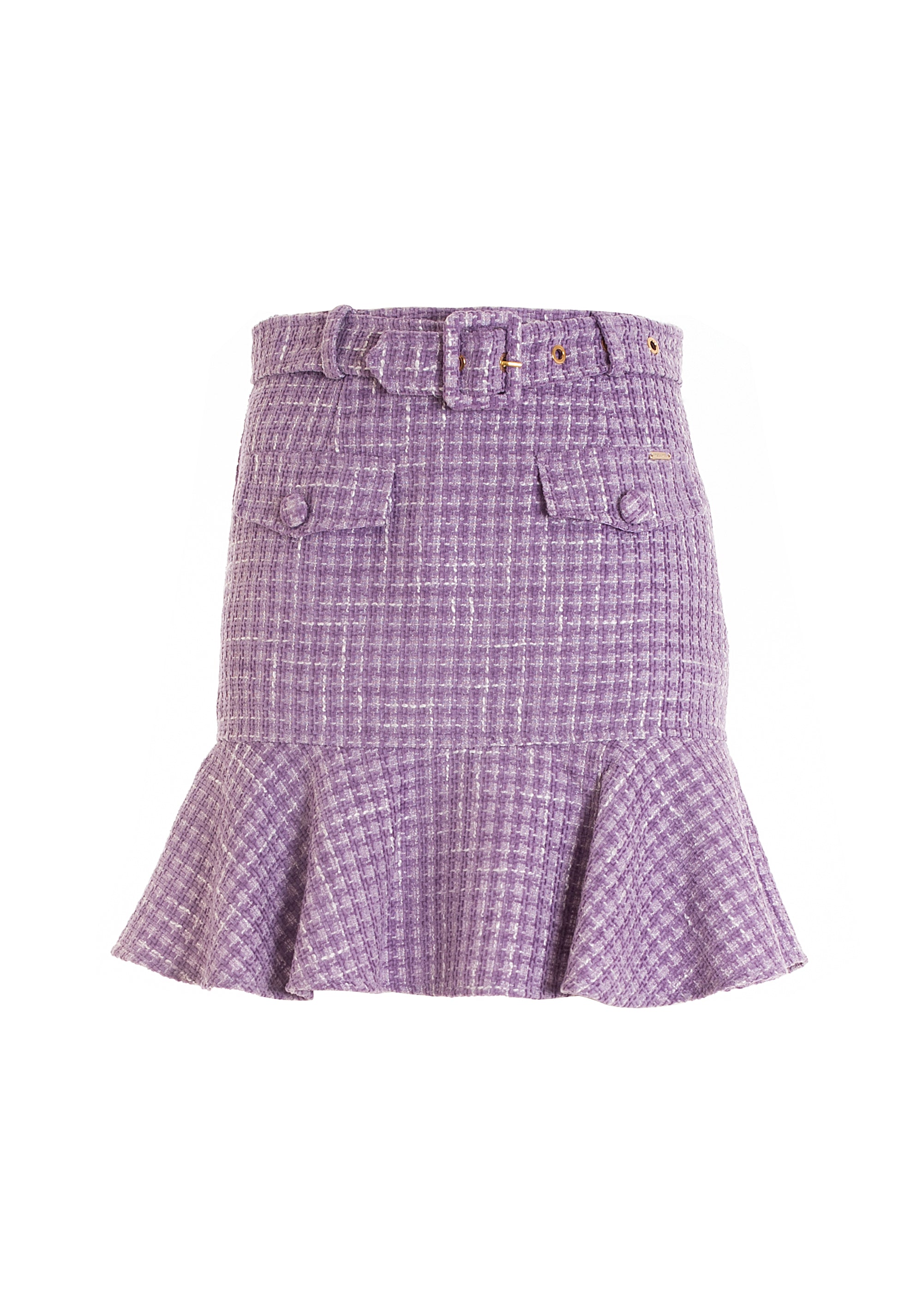Gonna slim mini in denim con lavaggio medio