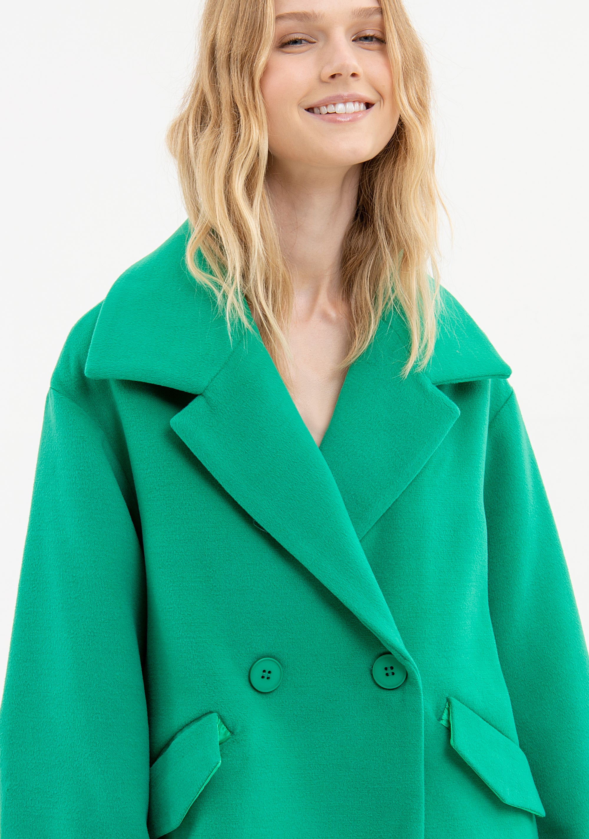 Cappotto over doppiopetto in panno