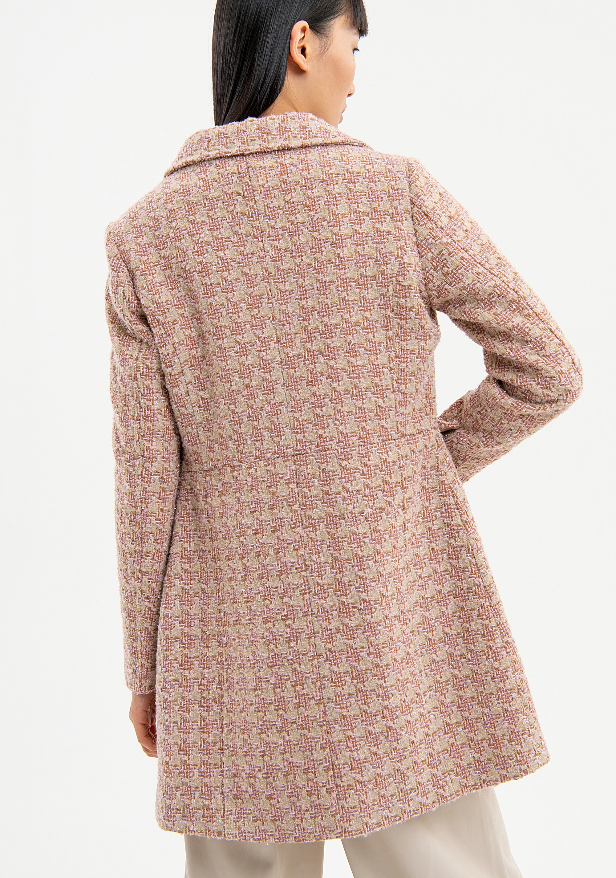 Cappotto slim monopetto in tweed