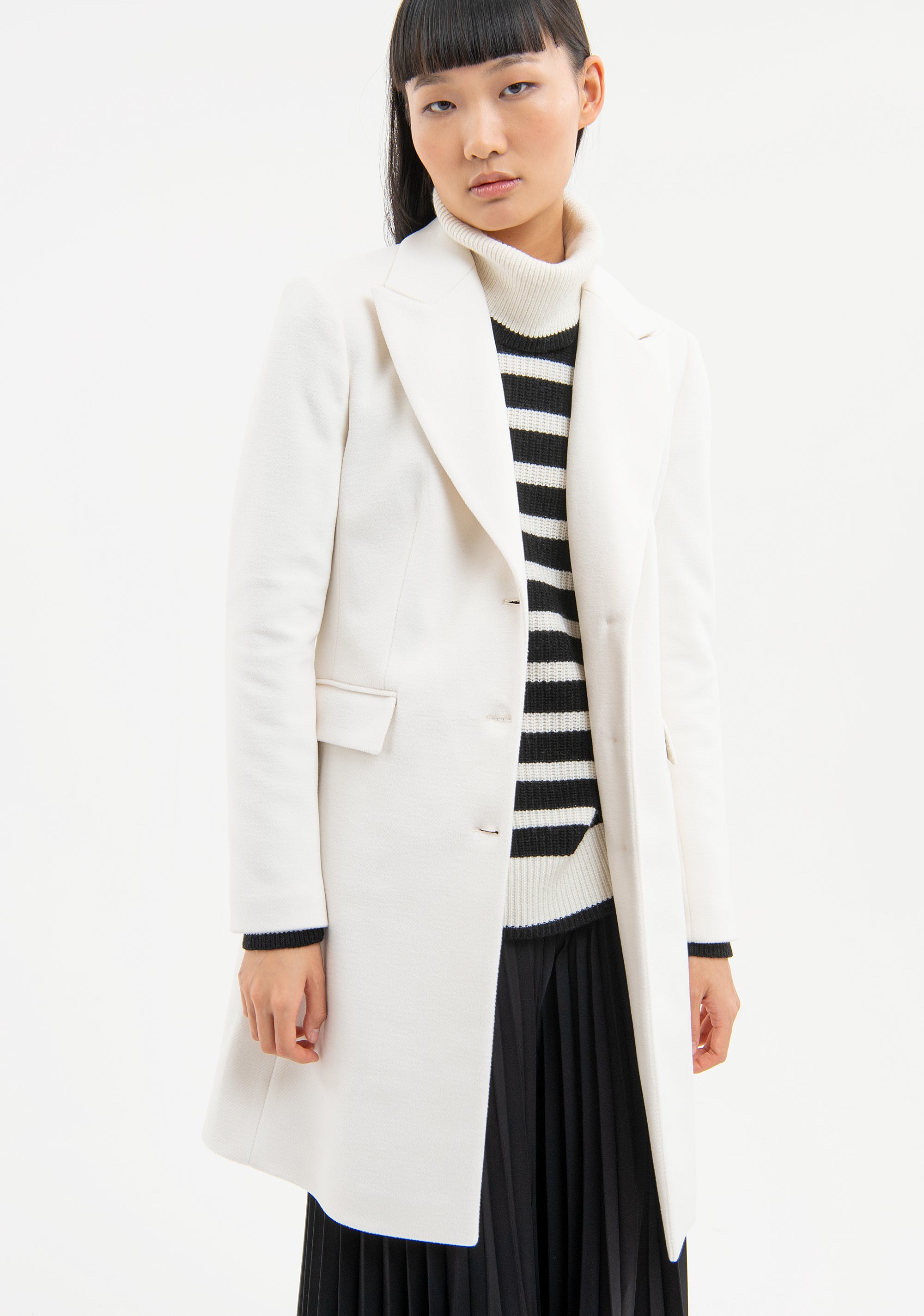 Cappotto slim classico monopetto in panno FR23WC1010W56201 Fracomina