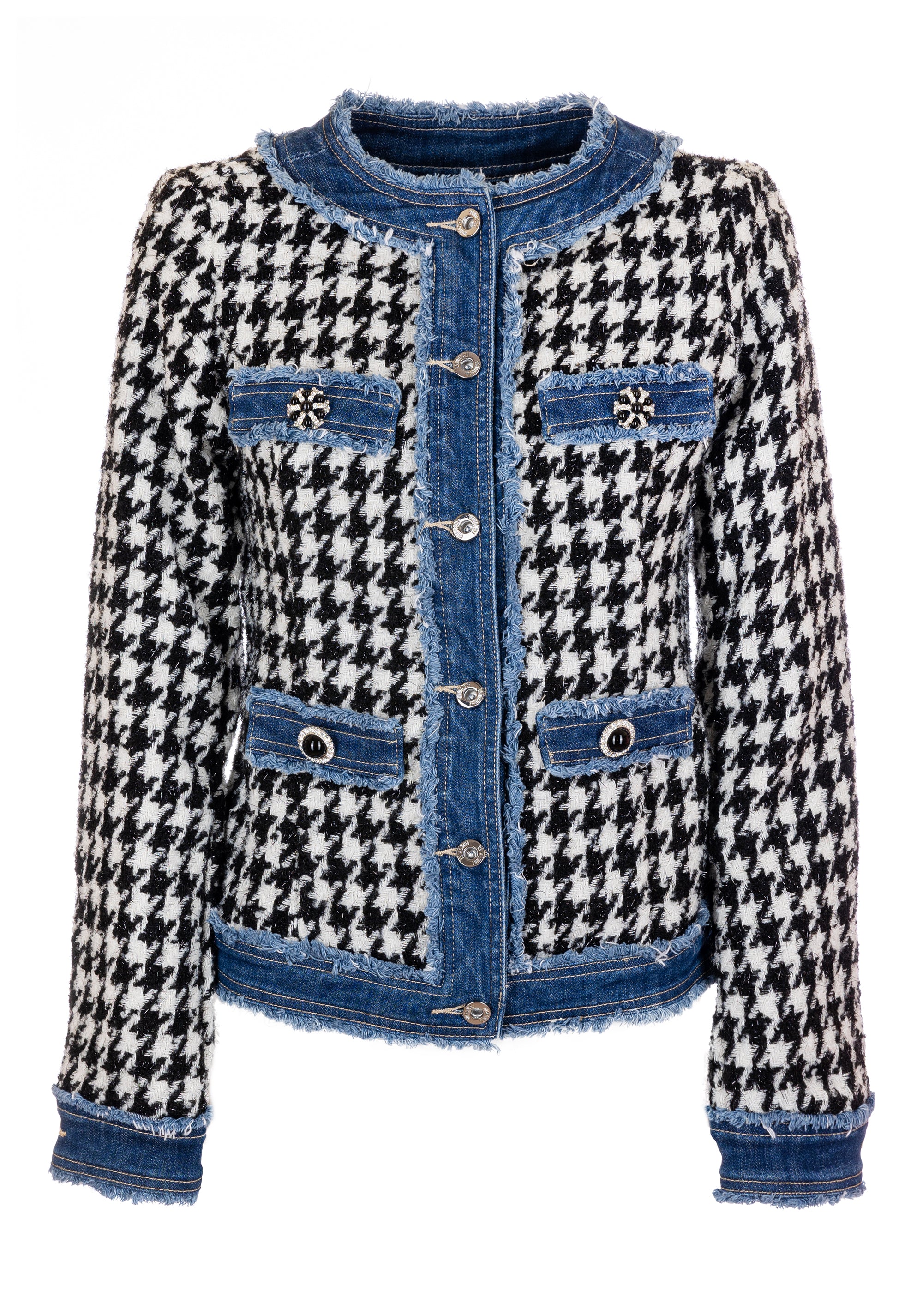 Giacca regular modello chanel in pied de poule FR23WJ4003W63301 Fracomina