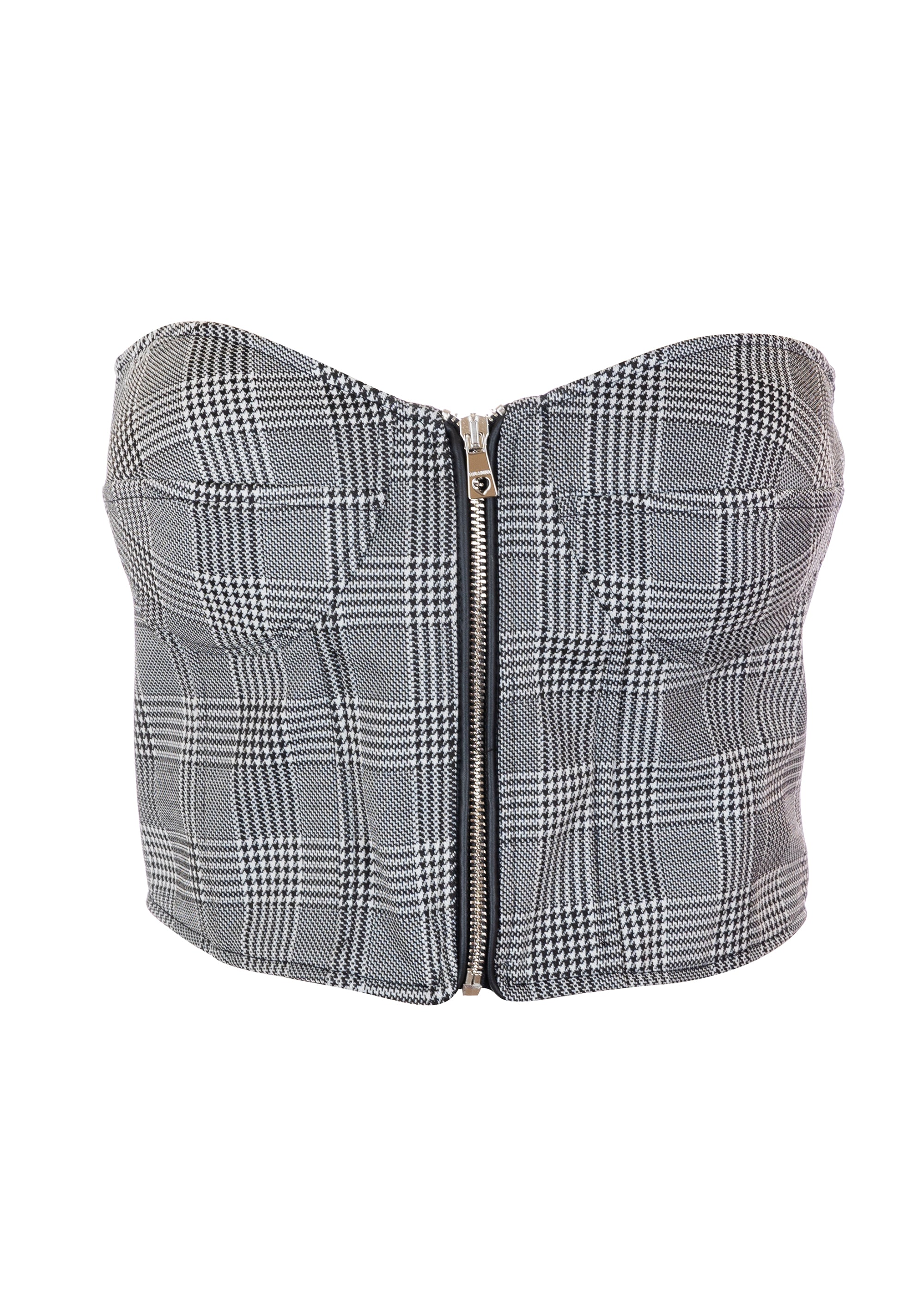 Top slim modello bustier in Principe di Galles FR23WT2003W58095 Fracomina
